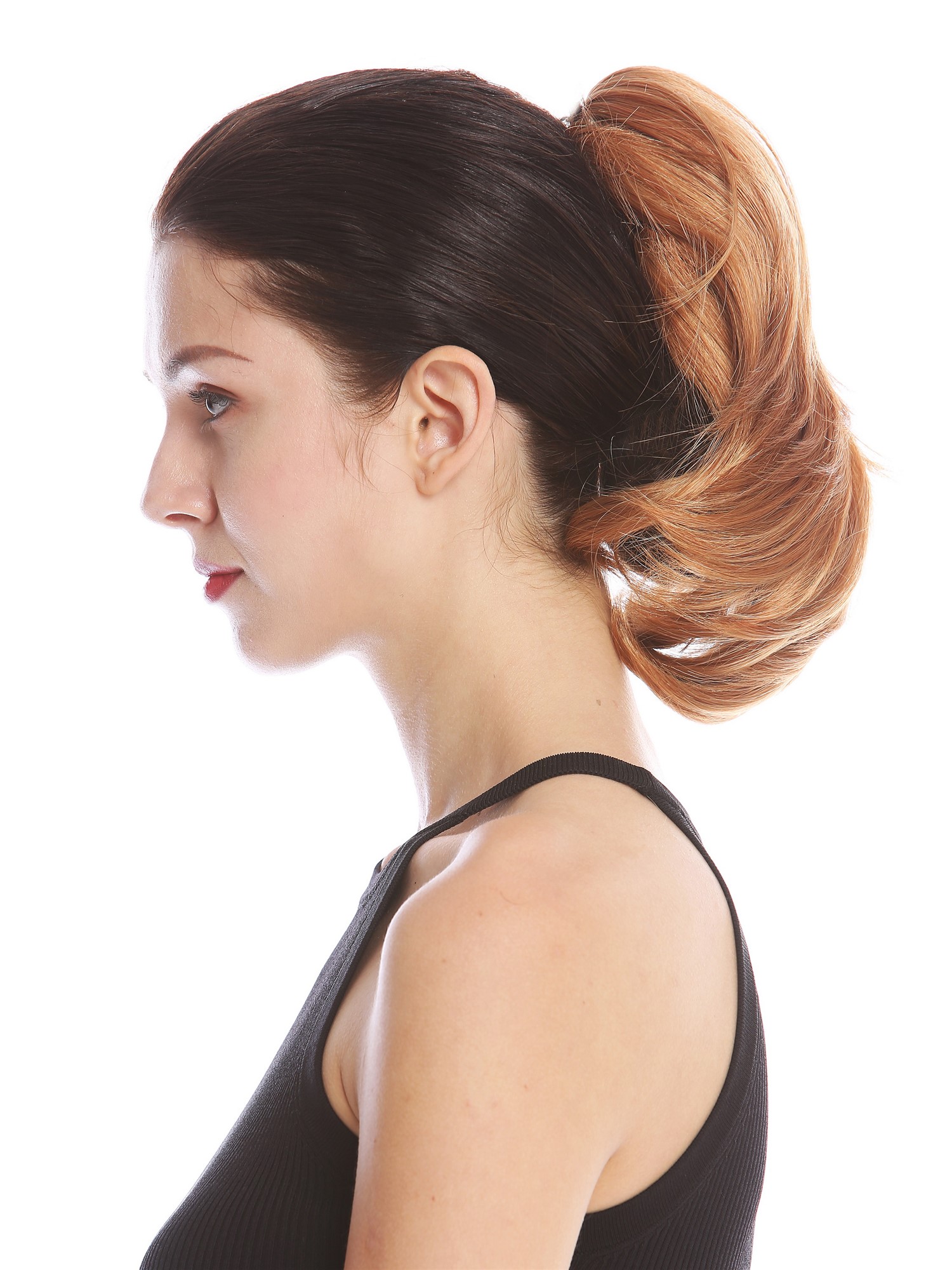 Ponytail Combs Clamp short straight slighty wavy voluminous copper blonde MKB-29, view 3, WIG ME UP: Your Perücken Online Shop Ponytails, copper blonde, wavy, short