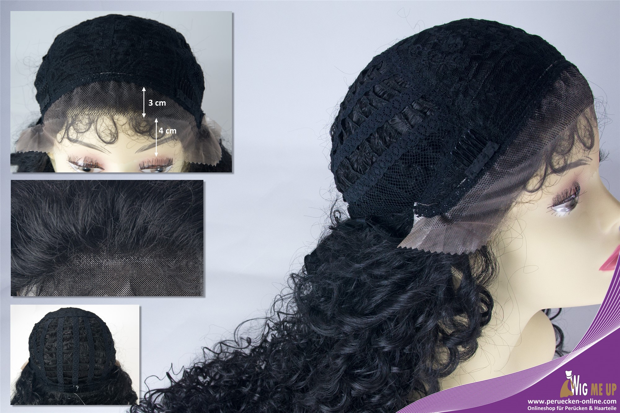 hochwertige Qualitätsperücken, Perücke Lace-Front Lang Locken Schwarz Volumen L006-LF-1B, Ansicht 5, WIG ME UP: Ihr Perücken Online Shop lockige Tressen-Perücke mit Front-Lace Samtschwarz sehr lange Haare für Damen