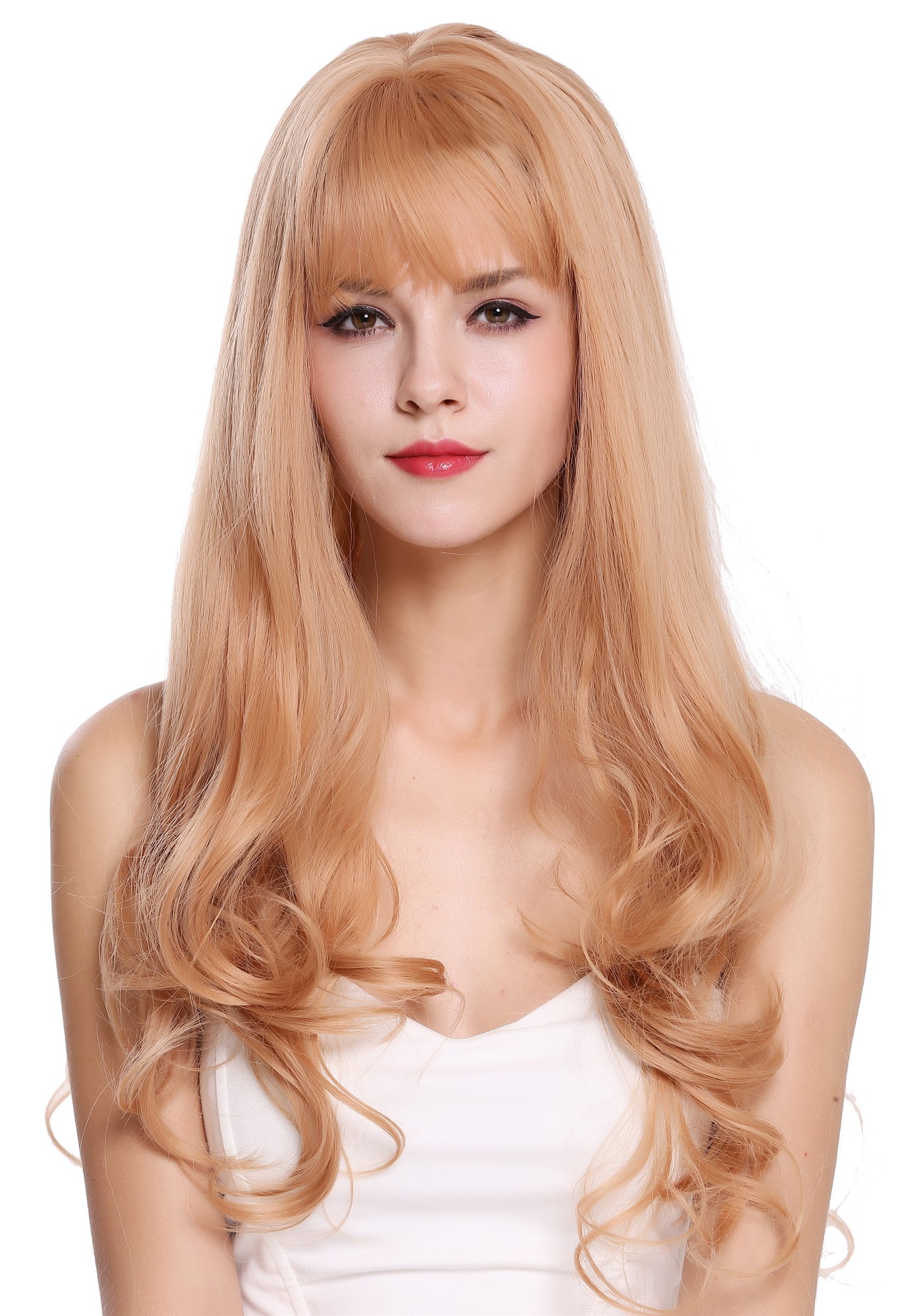 Quality Wigs, Ladies, ash blonde-red blonde mix, wavy, long