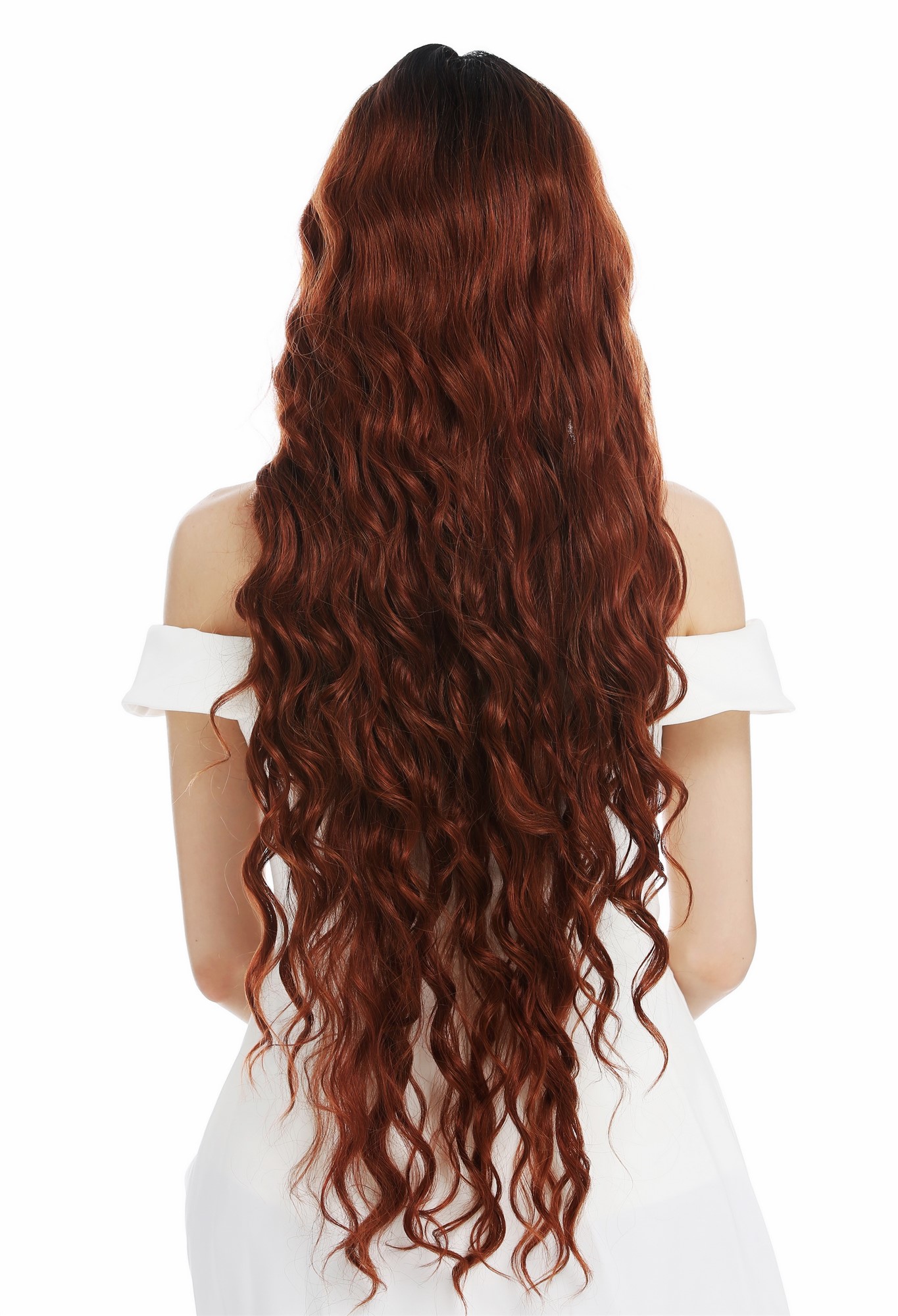 Quality Wigs, Ladies, red-black mix, wavy, very long