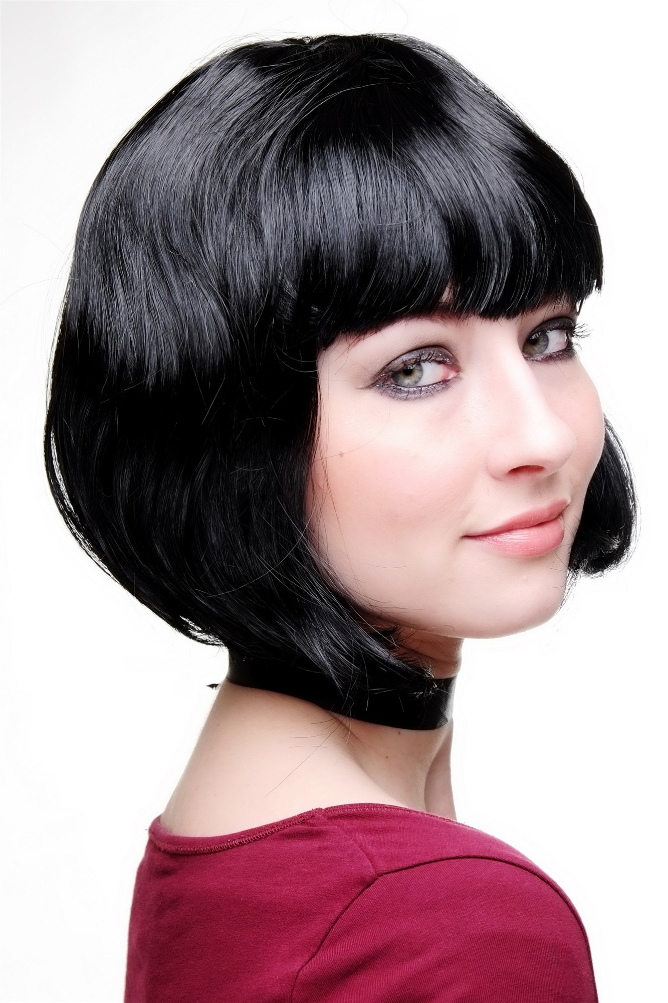 Party Halloween Disco lady women wig Bob fringe bangs short sexy black PW0114, view 4, WIG ME UP: Your Perücken Online Shop Party Wig, Ladies, Black, straight, short