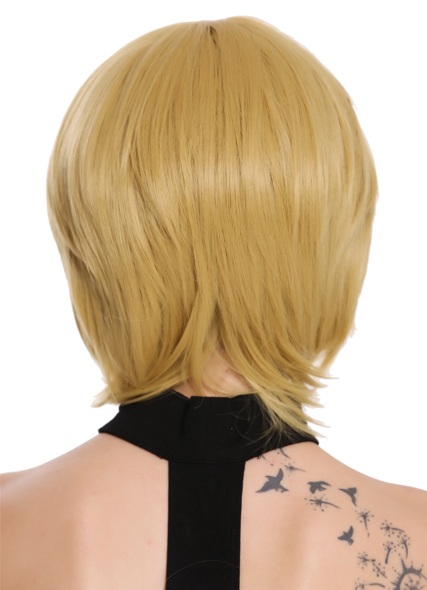 hochwertige Qualitätsperücken, Perücke kurz Scheitel Blond Karamellblond KC-55-1133, Ansicht 4, WIG ME UP: Ihr Perücken Online Shop glatte Tressen-Perücke Karamelblond kurze Haare für Damen