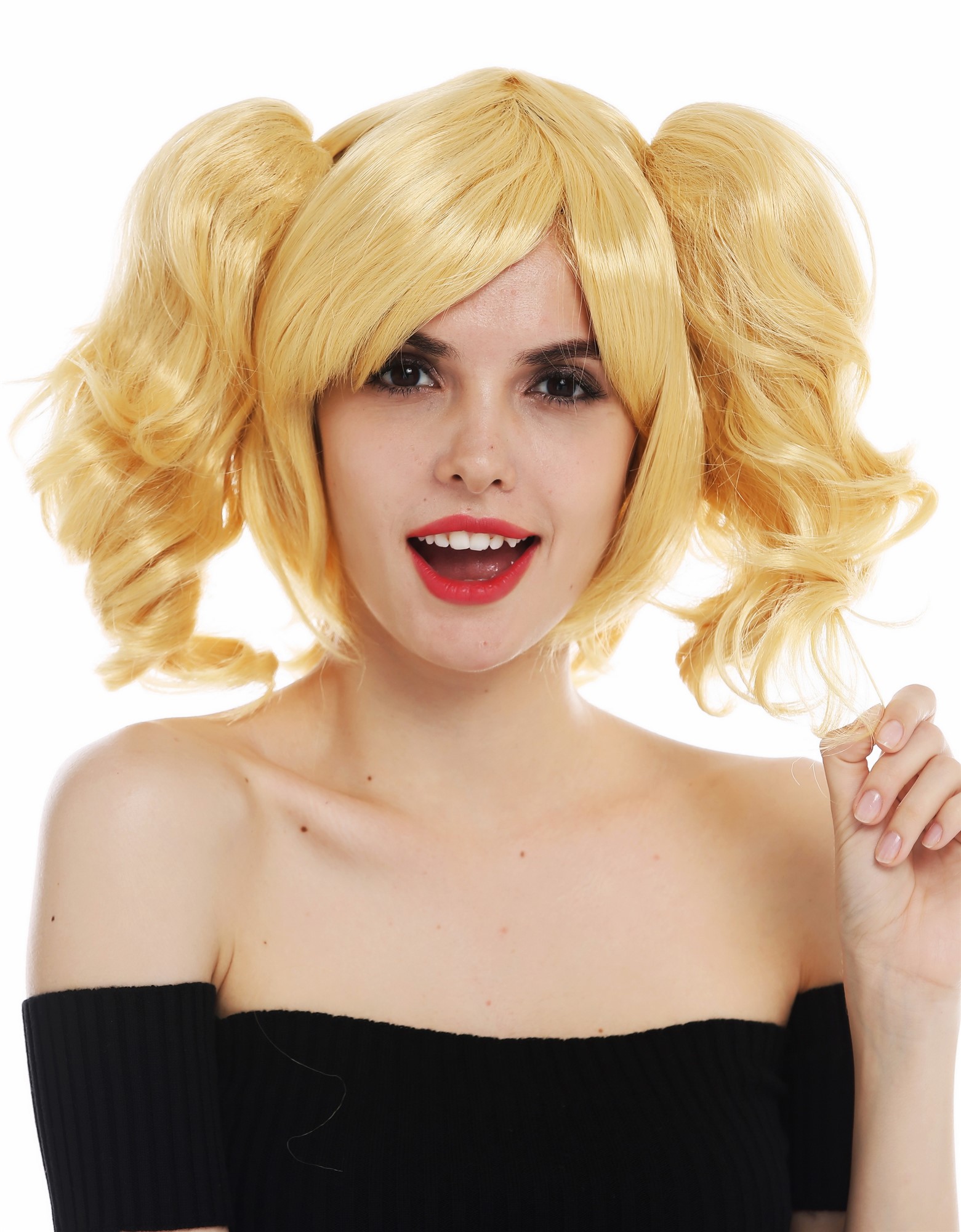 Wig cosplay woman Gothic Lolita attachable braids shoulder length blonde SH70102, view 2, WIG ME UP: Your Perücken Online Shop Party Wig, Ladies, golden blonde, straight, short