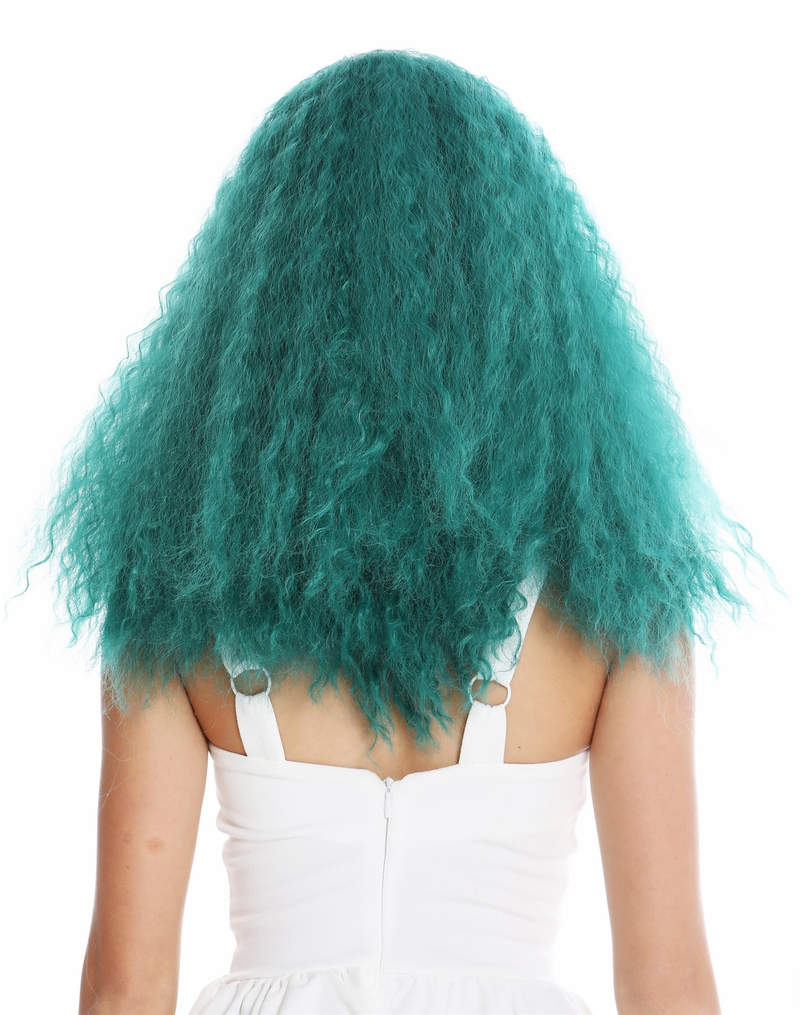 Quality Wigs, Ladies, turquoise green, curled, long