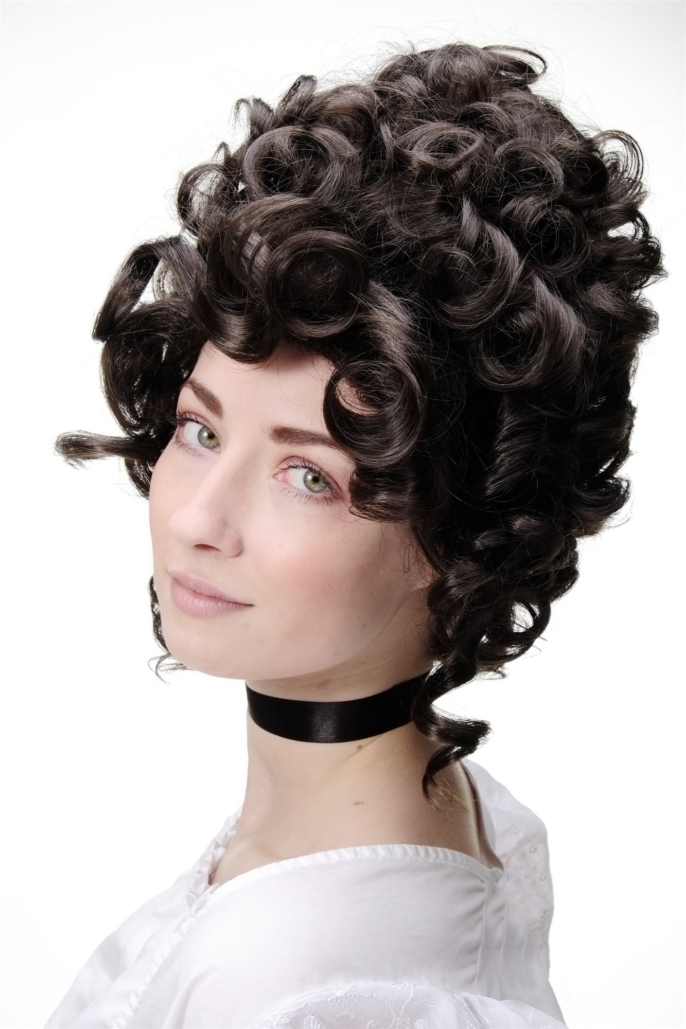 Lady  Wig Theatre Renaissance Baroque Rococo Beehive Marie Antoinette chocolate brown, view 3, WIG ME UP: Your Perücken Online Shop Quality Wigs, Ladies, Brown, curled, short