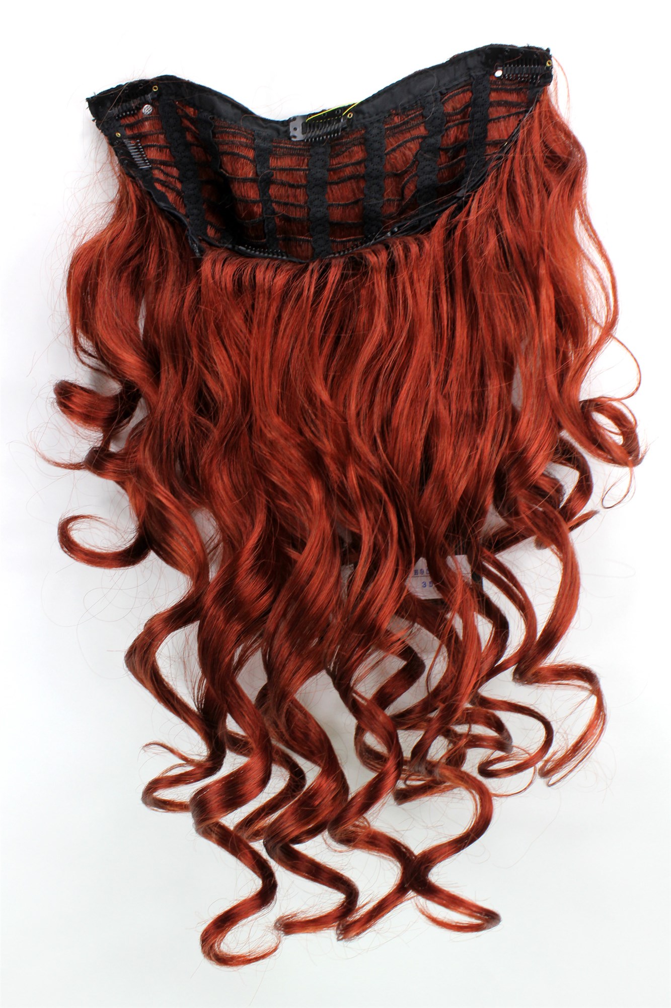 Haarteil mit 7 Klammern 3/4 Perücke welliges Haar Rot Kupferrot H9503-350, Ansicht 2, WIG ME UP: Ihr Perücken Online Shop wellige Halbperücke Kupferrot 50 cm lang