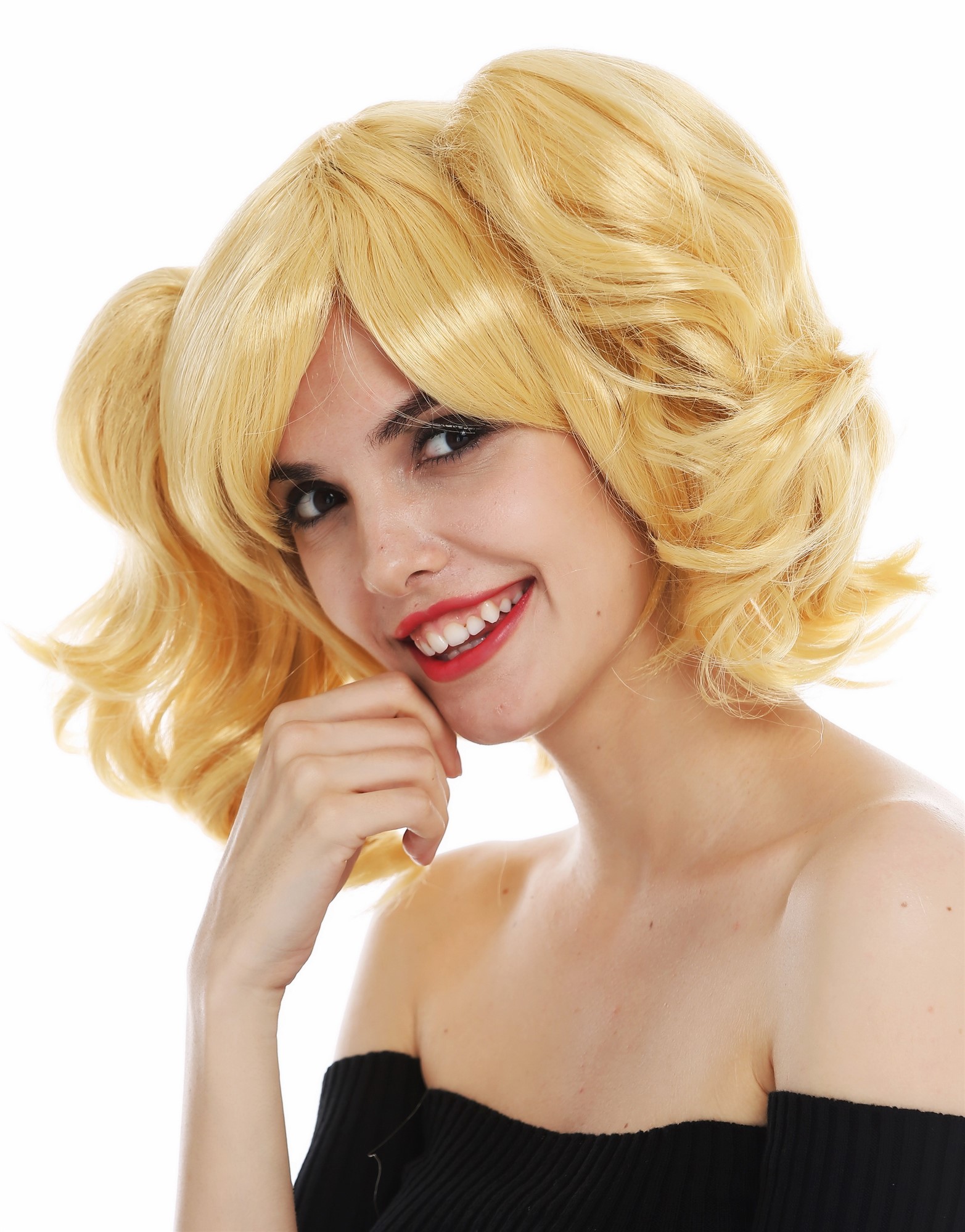 Wig cosplay woman Gothic Lolita attachable braids shoulder length blonde SH70102, view 3, WIG ME UP: Your Perücken Online Shop Party Wig, Ladies, golden blonde, straight, short