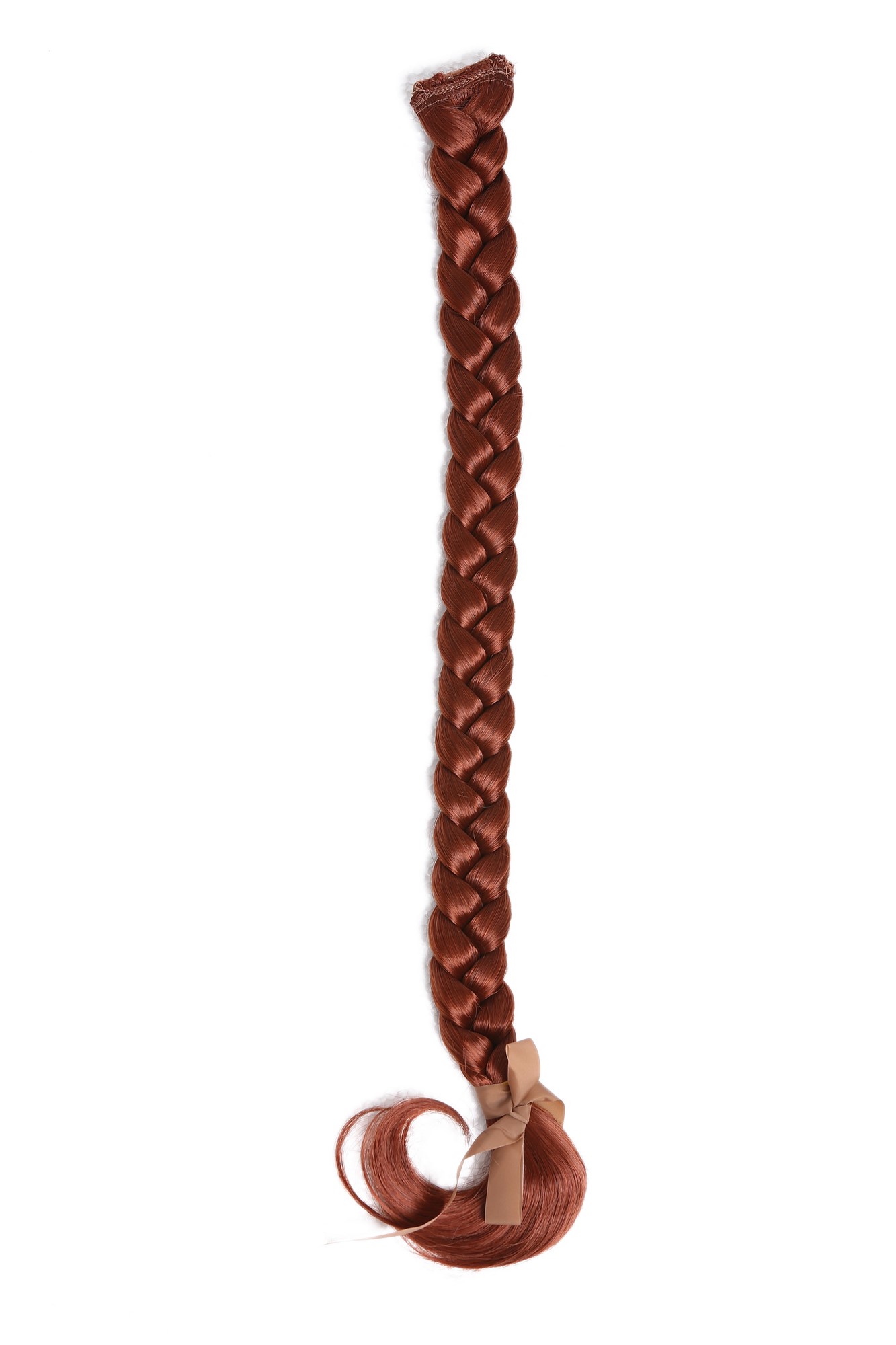 hochwertiger Geflochtener Zopf Flechtzopf mit Clip lang Rot Kupferrot SA101-130, Vorderansicht, WIG ME UP: Ihr Perücken Online Shop geflochtenes Zopf-Haarteil Kupferrot 50 cm lang