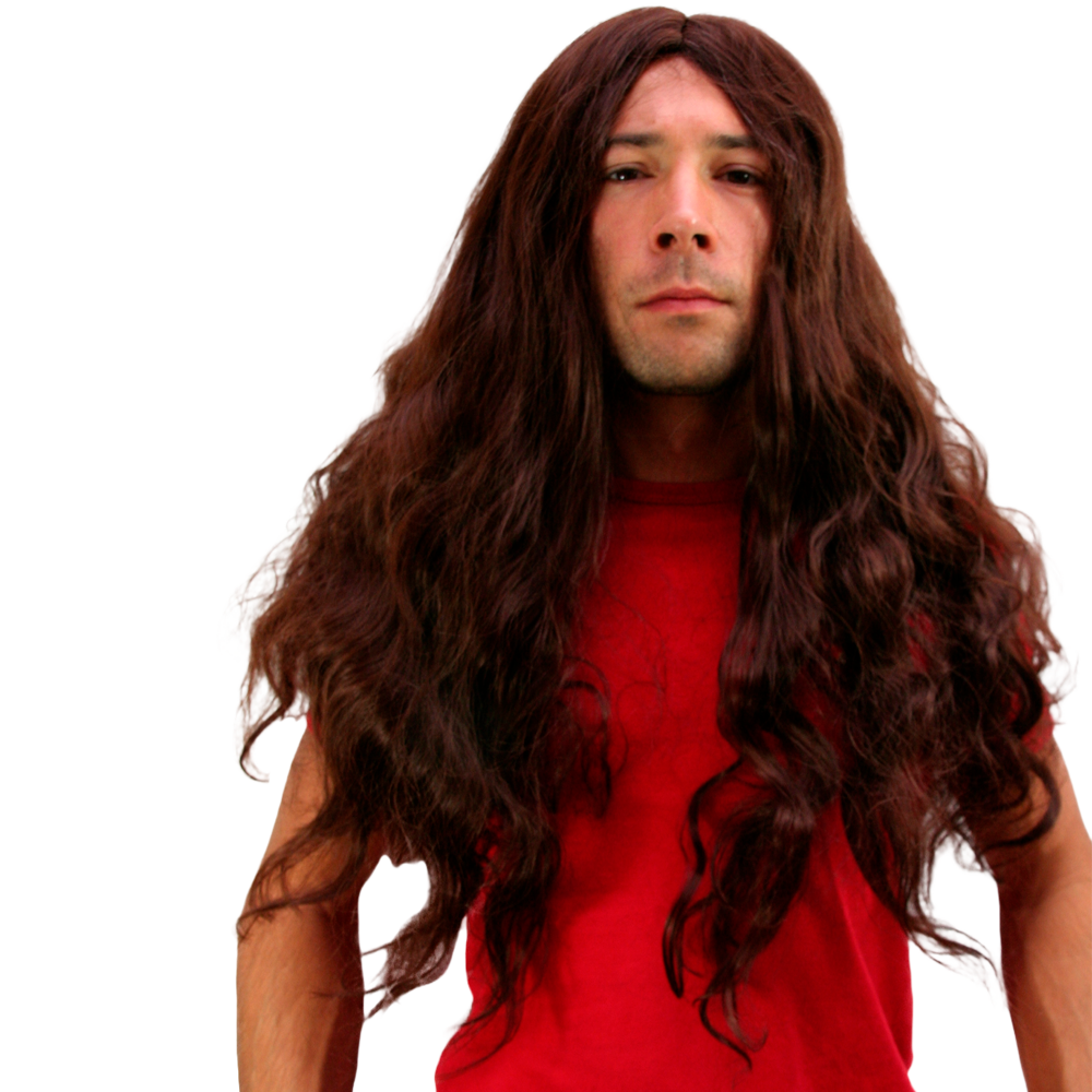 Kategoriebild fürs Geschlecht bei Party Perücken Lange wellige kastanienbraune Perücke für Metaller