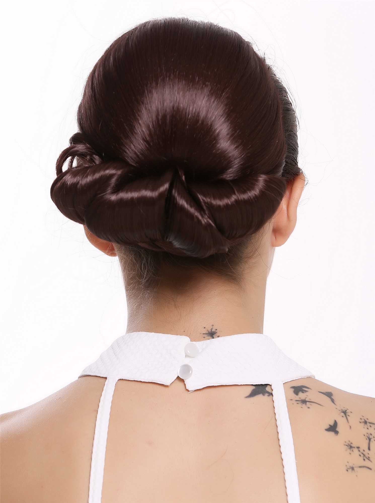 Dutt Haarknoten Groß Oma Mahagonibraun Braun N792-33, Ansicht 2, WIG ME UP: Ihr Perücken Online Shop glatter Dutt Haarteil Mahagonibraun