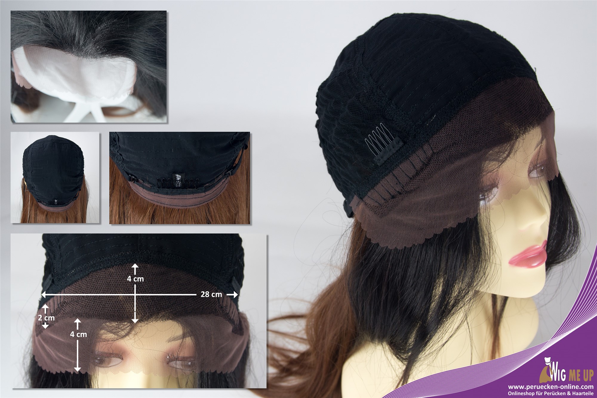 Lady wig lace front long sleek dark brown copper brown ombre mix RGF-6082-LF, view 5, WIG ME UP: Your Perücken Online Shop Quality Wigs, Ladies, black-brown-copper-brown mix, straight, long