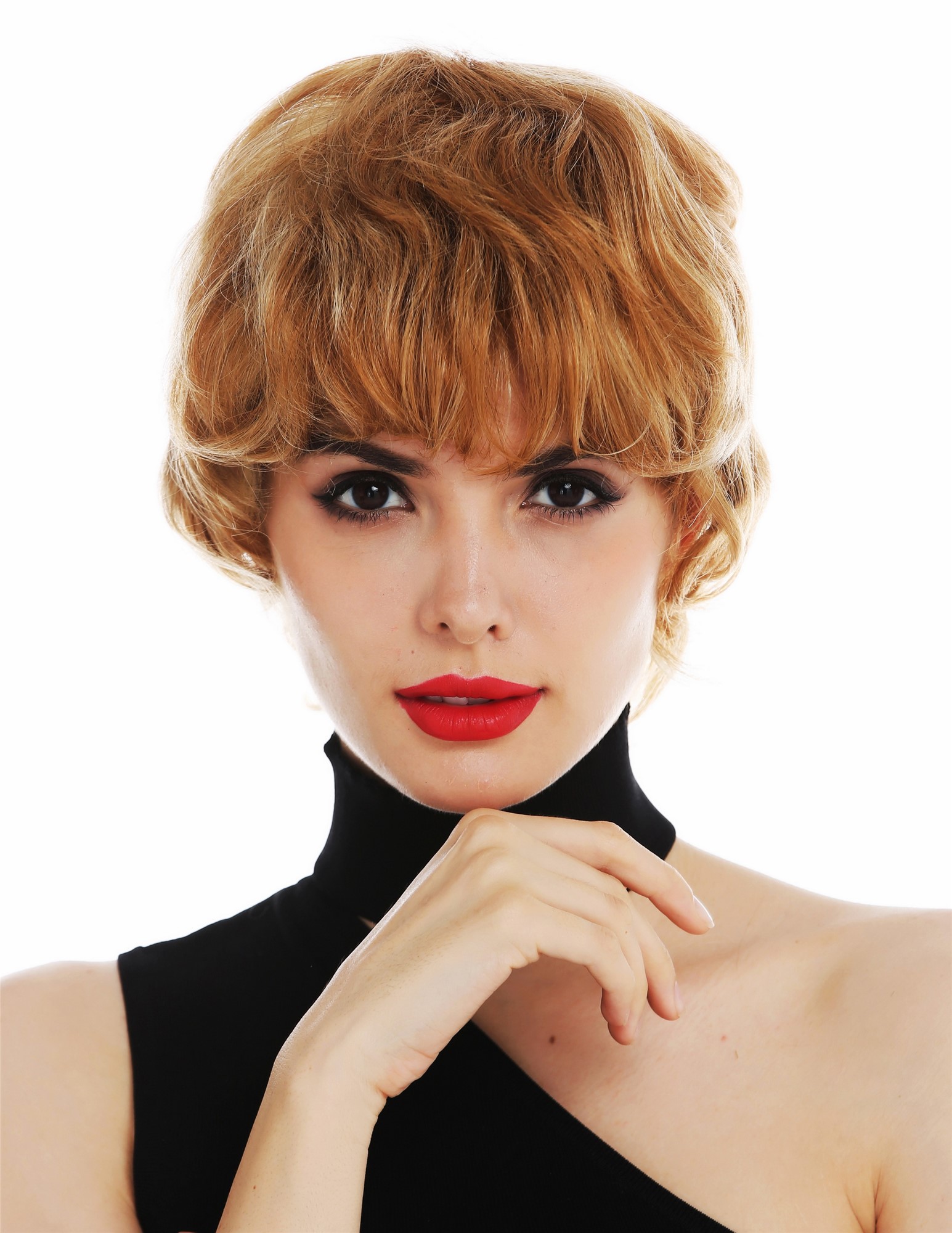 hochwertige Qualitätsperücken, Perücke Echthaar Shaggy Bob Blond Mix gesträhnt B-HH-13-SM-27H24BH613, Ansicht 5, WIG ME UP: Ihr Perücken Online Shop wellige Tressen-Perücke Echthaar Blond-Mix kurze Haare für Unisex