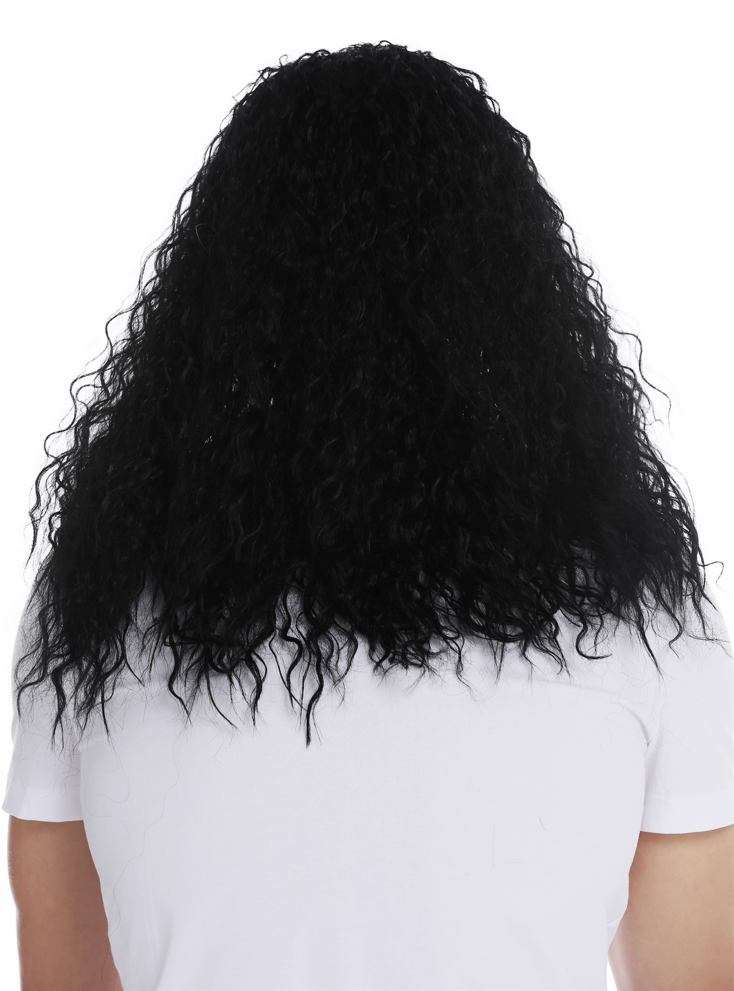 Wig man men long curly black parting hard rock Heavy Metal latin lover VK-33, view 5, WIG ME UP: Your Perücken Online Shop Party Wig, Unisex, Black, curled, long