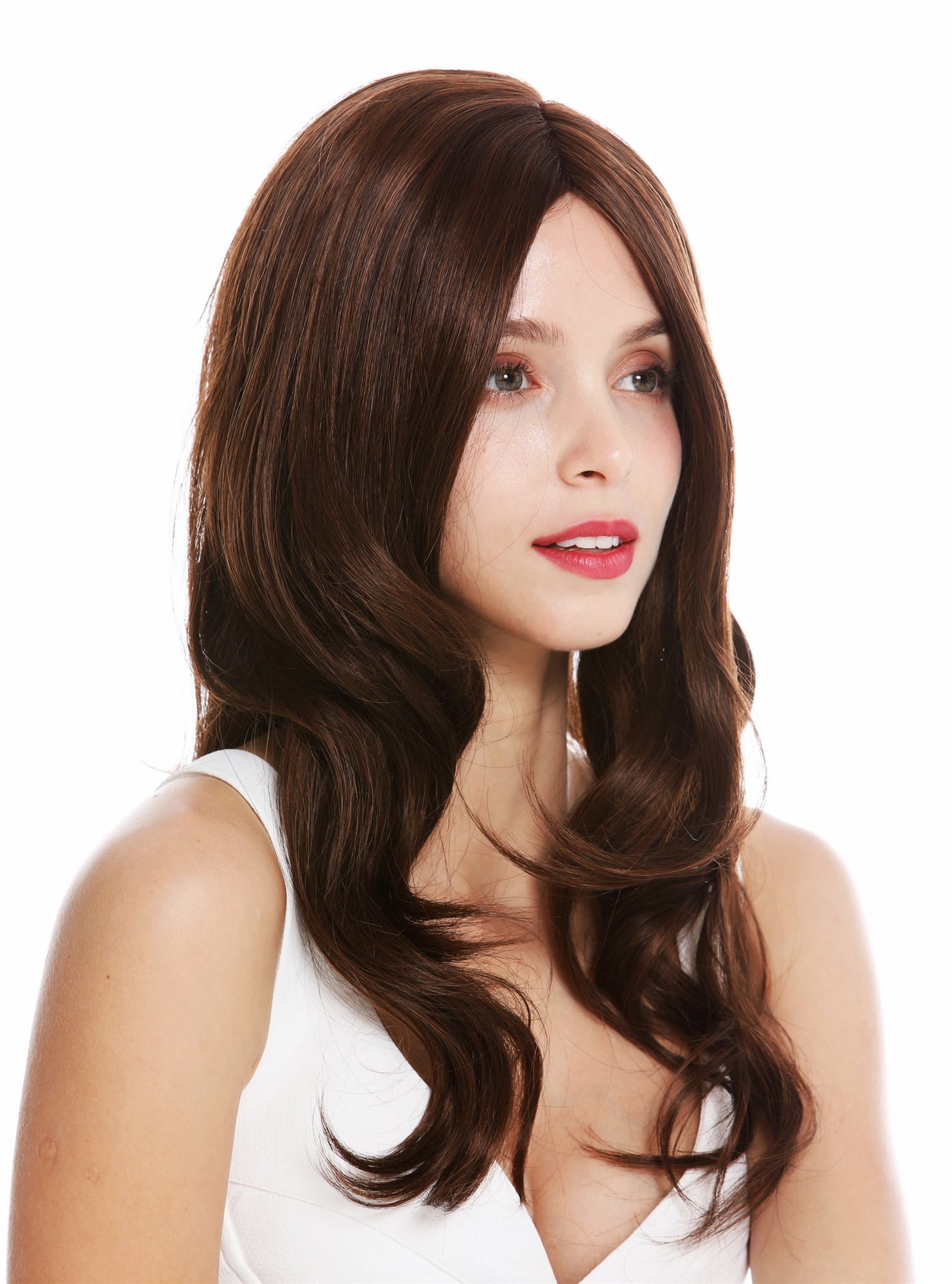 Women's wig lady long wavy voluminous mono parting chestnut brown mix QLS18710, view 2, WIG ME UP: Your Perücken Online Shop Quality Wigs, Ladies, brown mix, wavy, long