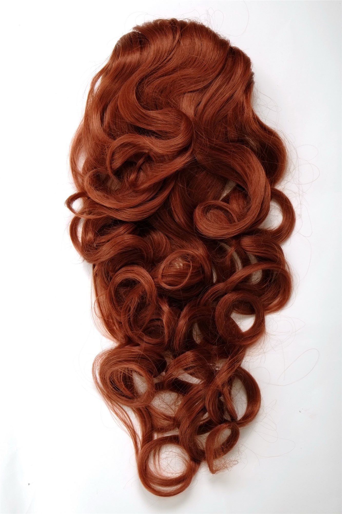 Ponytail clamp combs draw string curled voluminous long dark copper red WK08, view 3, WIG ME UP: Your Perücken Online Shop Ponytails, copper, curled, long
