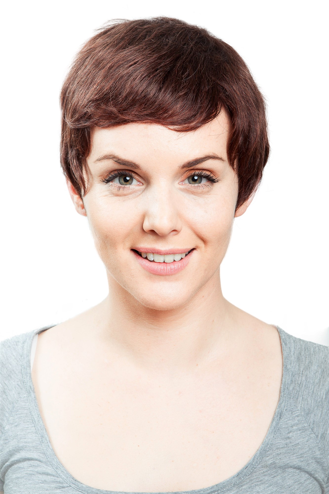 hochwertige Qualitätsperücken, Damen Perücke Echthaar Braun-Mix 8065HH-2T33, Vorderansicht, WIG ME UP: Ihr Perücken Online Shop glatte Tressen-Perücke 100% Echthaar Braun kurze Haare für Damen