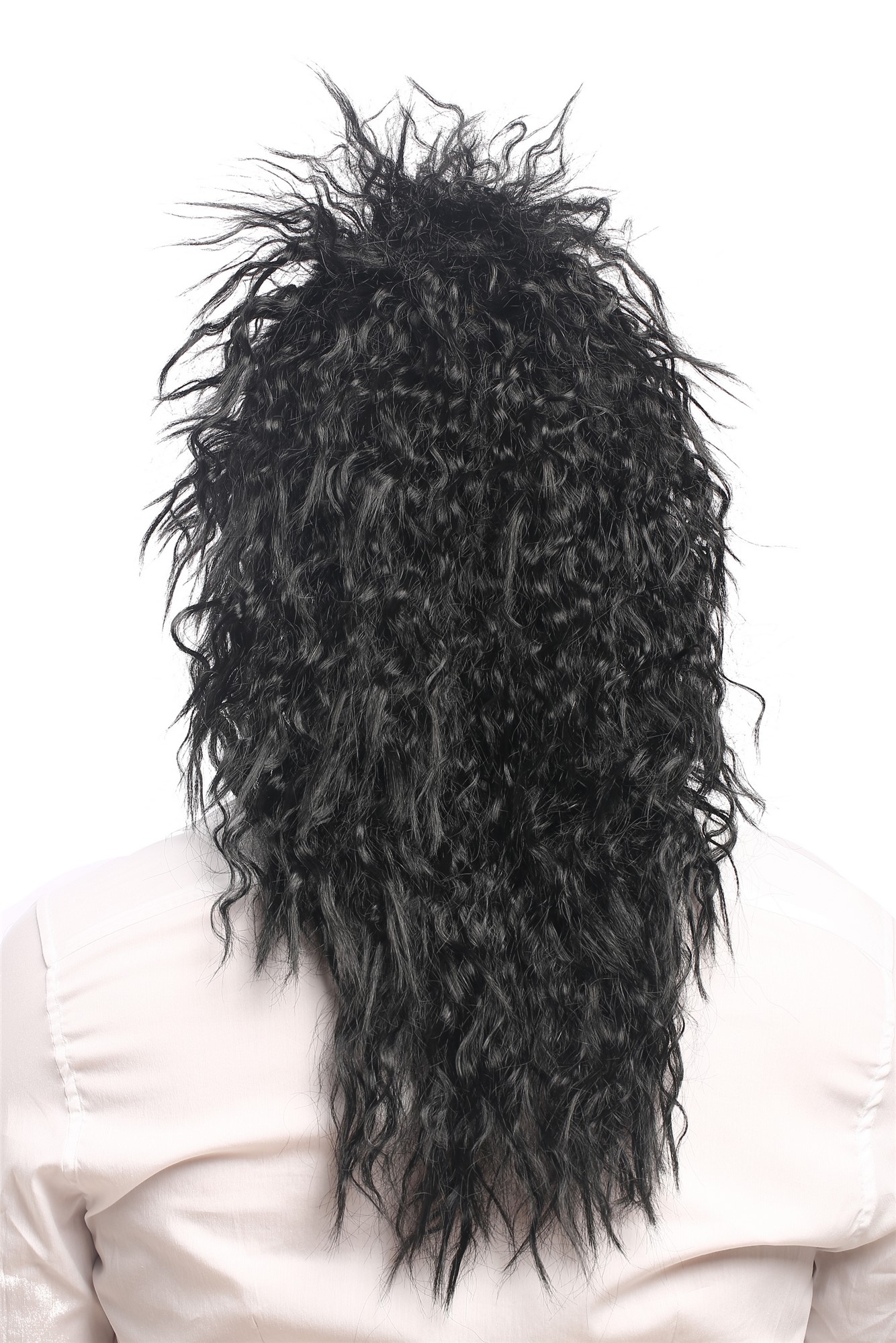 Party Wig, Unisex, Black, curled, long