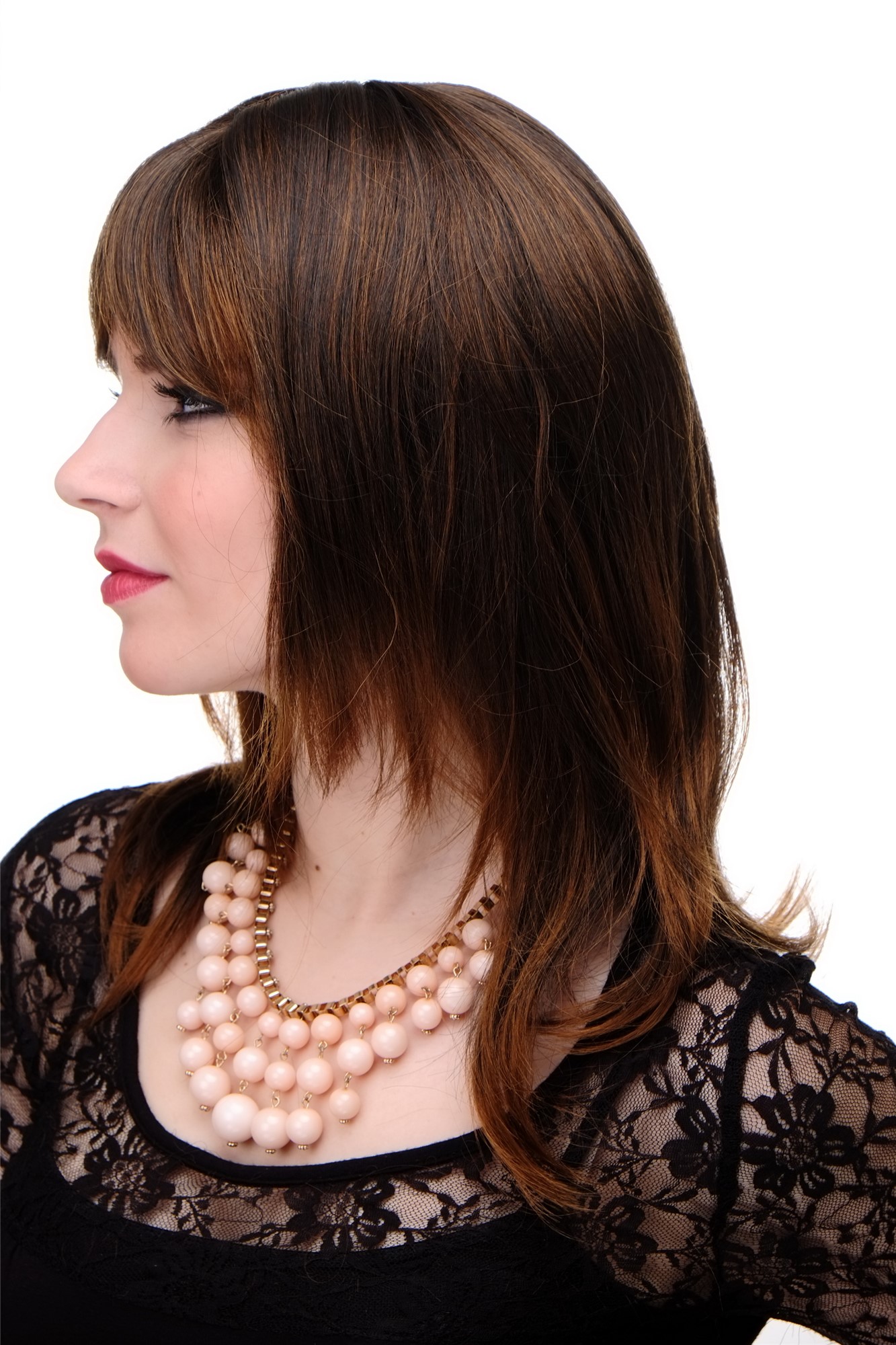 Lady wig medium length fringe parted to side straight layered chestnut mix 3003, view 2, WIG ME UP: Your Perücken Online Shop Quality Wigs, Ladies, black-brown-copper-brown mix, straight, long