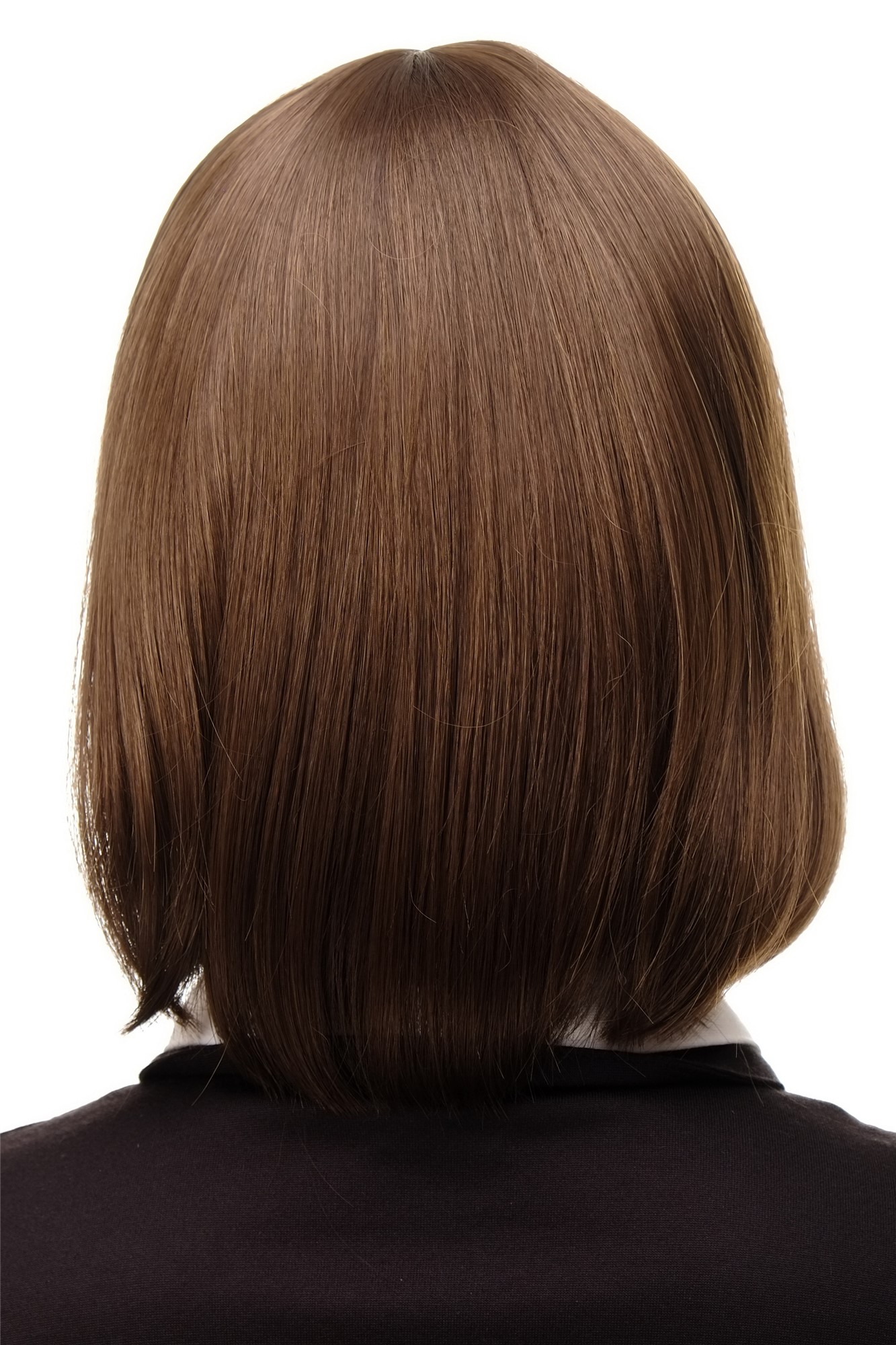 hochwertige Qualitätsperücken, Perücke Damen Bobfrisur Long Bob Pony glatt Mittel-Goldbraun 7803-10, Ansicht 4, WIG ME UP: Ihr Perücken Online Shop glatte Tressen-Perücke mit Kopfhaut-Imitat Mittel-Goldbraun kurze Haare für Damen
