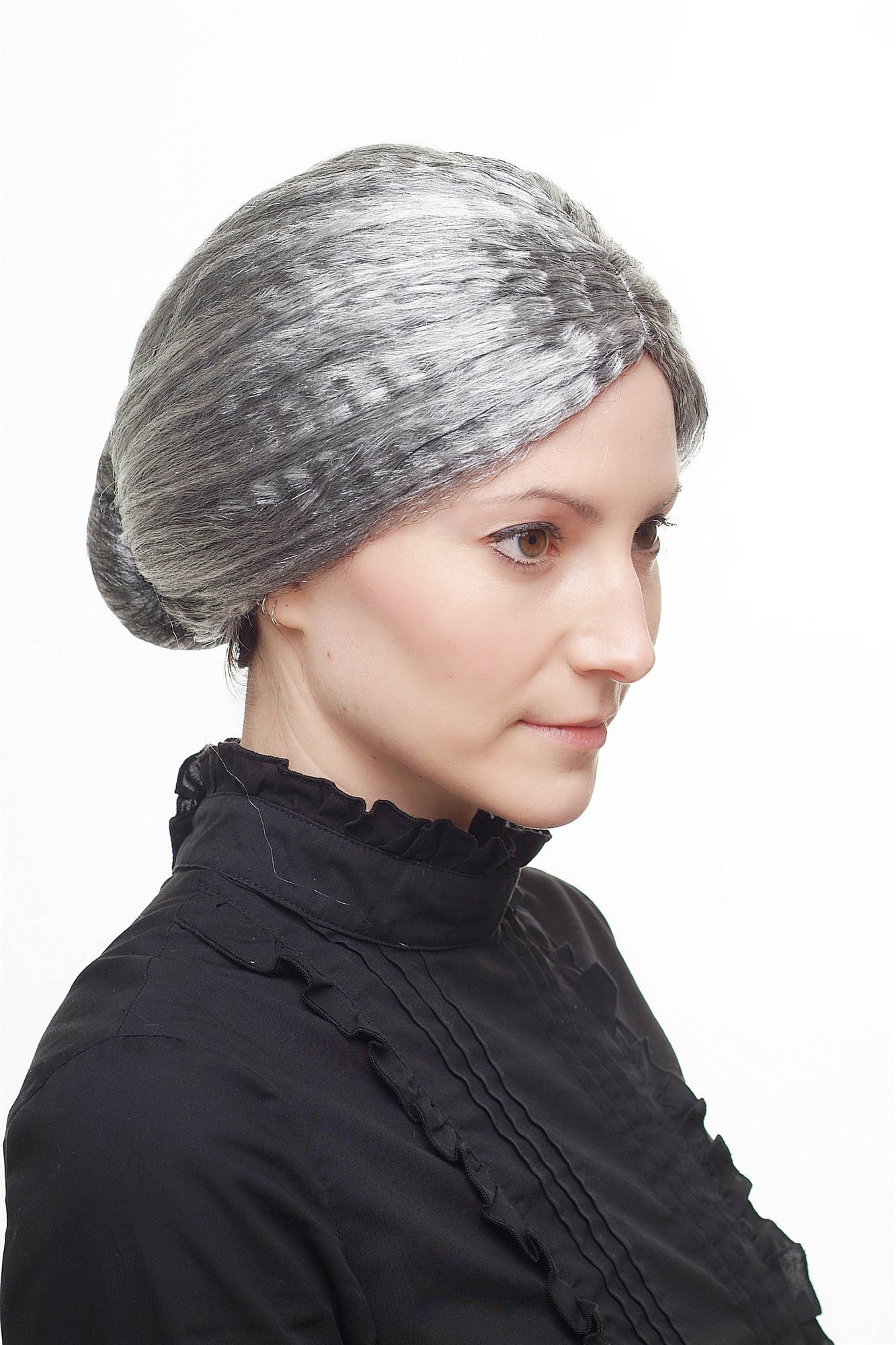 Party/Fancy Dress/Halloween WIG grey Grandmother Granny Boarding School Mistress 69020-P103-68, view 2, WIG ME UP: Your Perücken Online Shop Party Wig, Unisex, Grey, straight, short