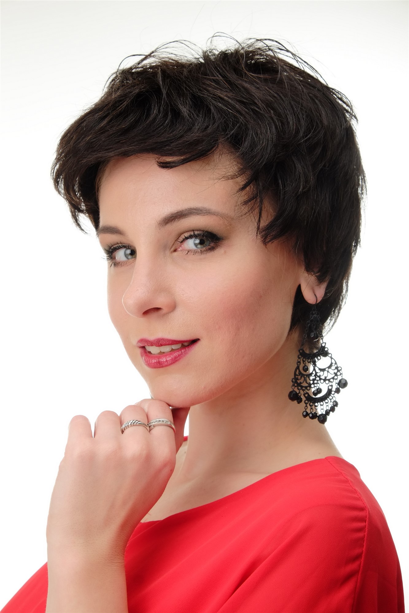 Lady wig 100% Human hair short naughty shaggy wild natural color not dyed BHH-10, view 2, WIG ME UP: Your Perücken Online Shop Quality Wigs, Unisex, dark brown, wavy, short, 100% Human Hair