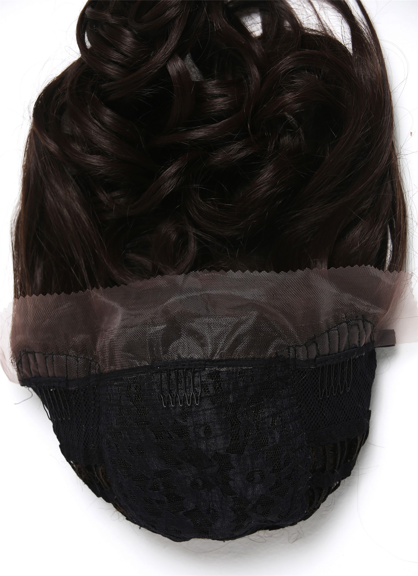 Women's wig lace front long wavy voluminous dark brown mix TYM-061-LF, view 7, WIG ME UP: Your Perücken Online Shop Quality Wigs, Ladies, brown mix, curled, long