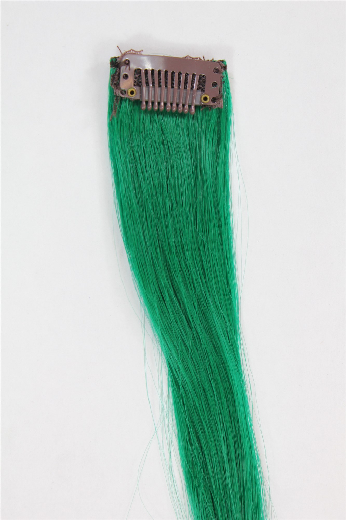 1 Clip Extension Strähne wellig 65 cm Dunkelgrün YZF-P1C25-T2615, Ansicht 3, WIG ME UP: Ihr Perücken Online Shop wellige Extensions Dunkelgrün 63 cm lang