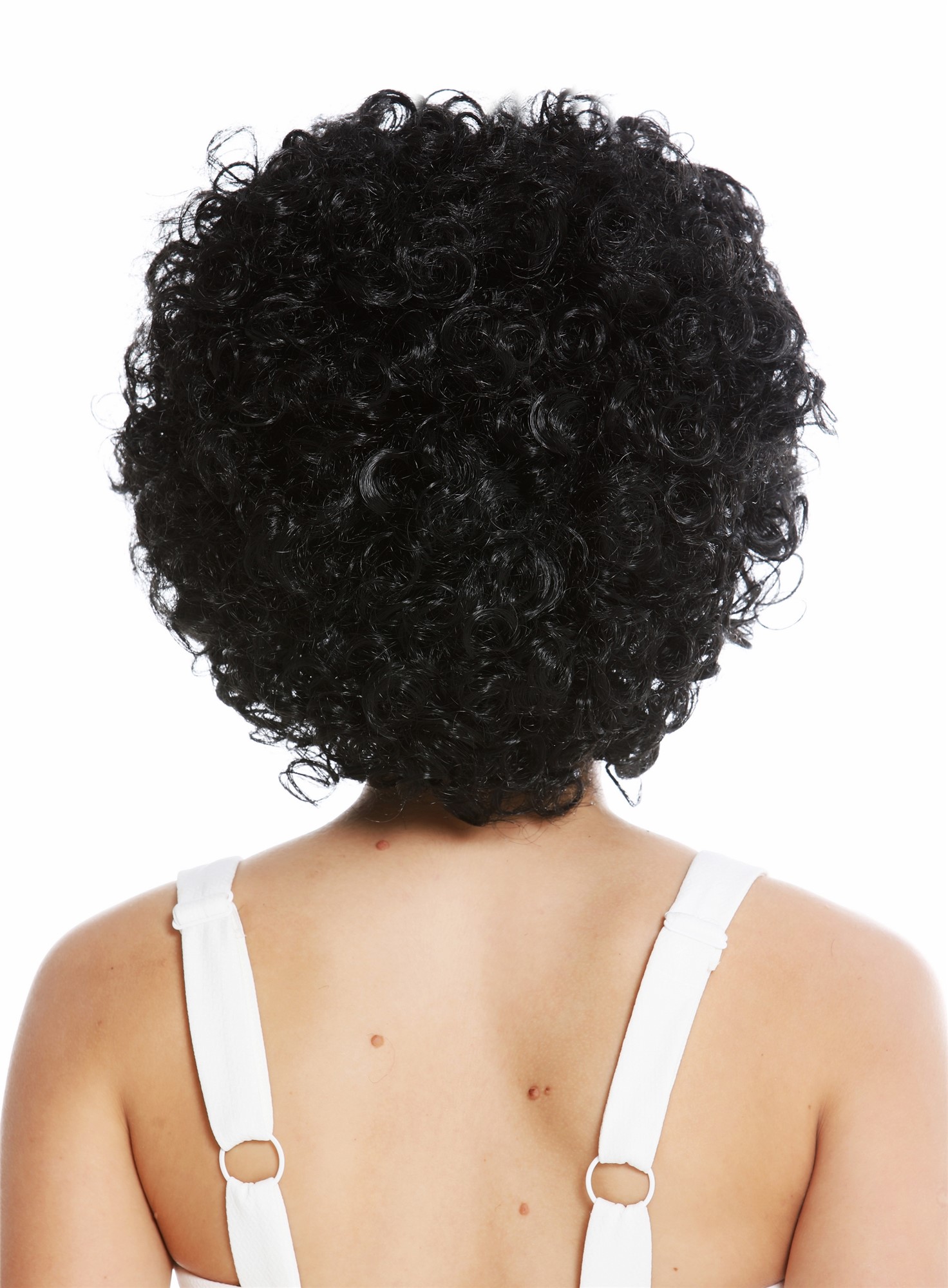 Women's party wig funky 60's 70's funk afro curls middle parting black DH1101, view 4, WIG ME UP: Your Perücken Online Shop Party Wig, Ladies, pitch black, curled, short