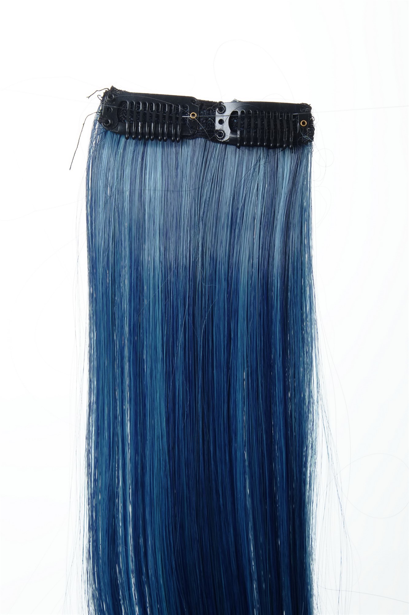 glatte Extensions Marineblau-Neonblau-Mix 45 cm lang