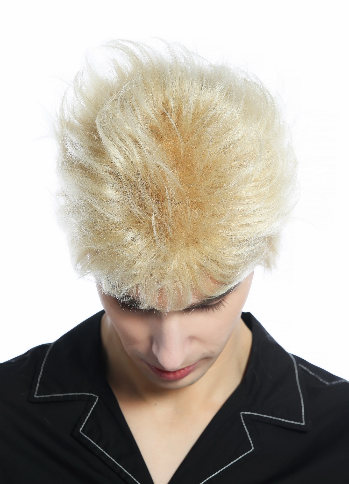 Wig unisex short wild unkempt 80s retro style blond platinum highlights M-252A , view 4, WIG ME UP: Your Perücken Online Shop Quality Wigs, Unisex, Blondmix, straight, short