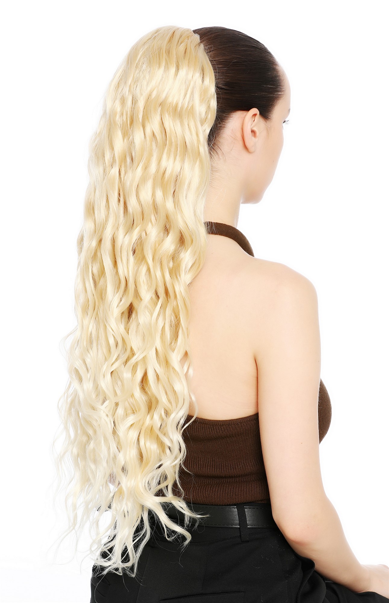Zopf Pferdeschwanz Steckkämme voluminös stark gewellt 70cm lang Goldblond N1557A-LG26T613