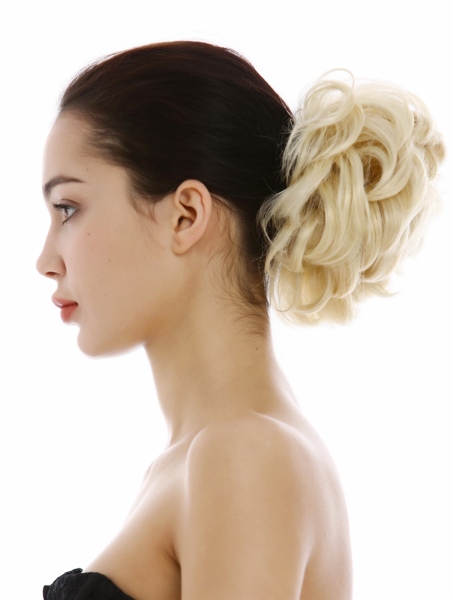 Haarteil Dutt Haarrose Buschig Lichtblond Q840-88E, Ansicht 3, WIG ME UP: Ihr Perücken Online Shop lockiger Dutt Haarteil Lichtblond