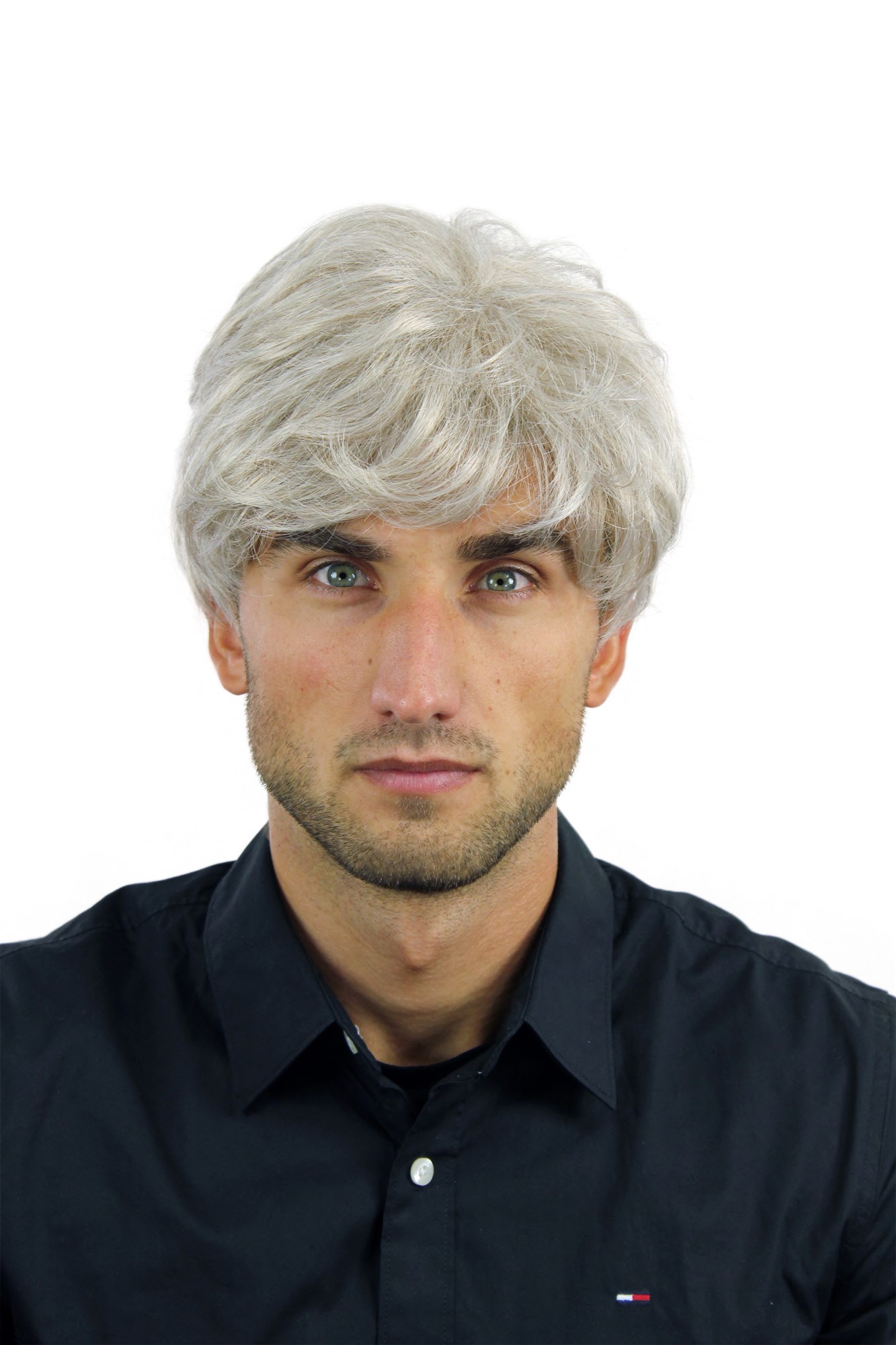 WL-2106-51 Men Gents Lady Women  Wig short very dense & full silvery grey hair, front view, WIG ME UP: Your Perücken Online Shop Quality Wigs, Men, Grey, straight, short