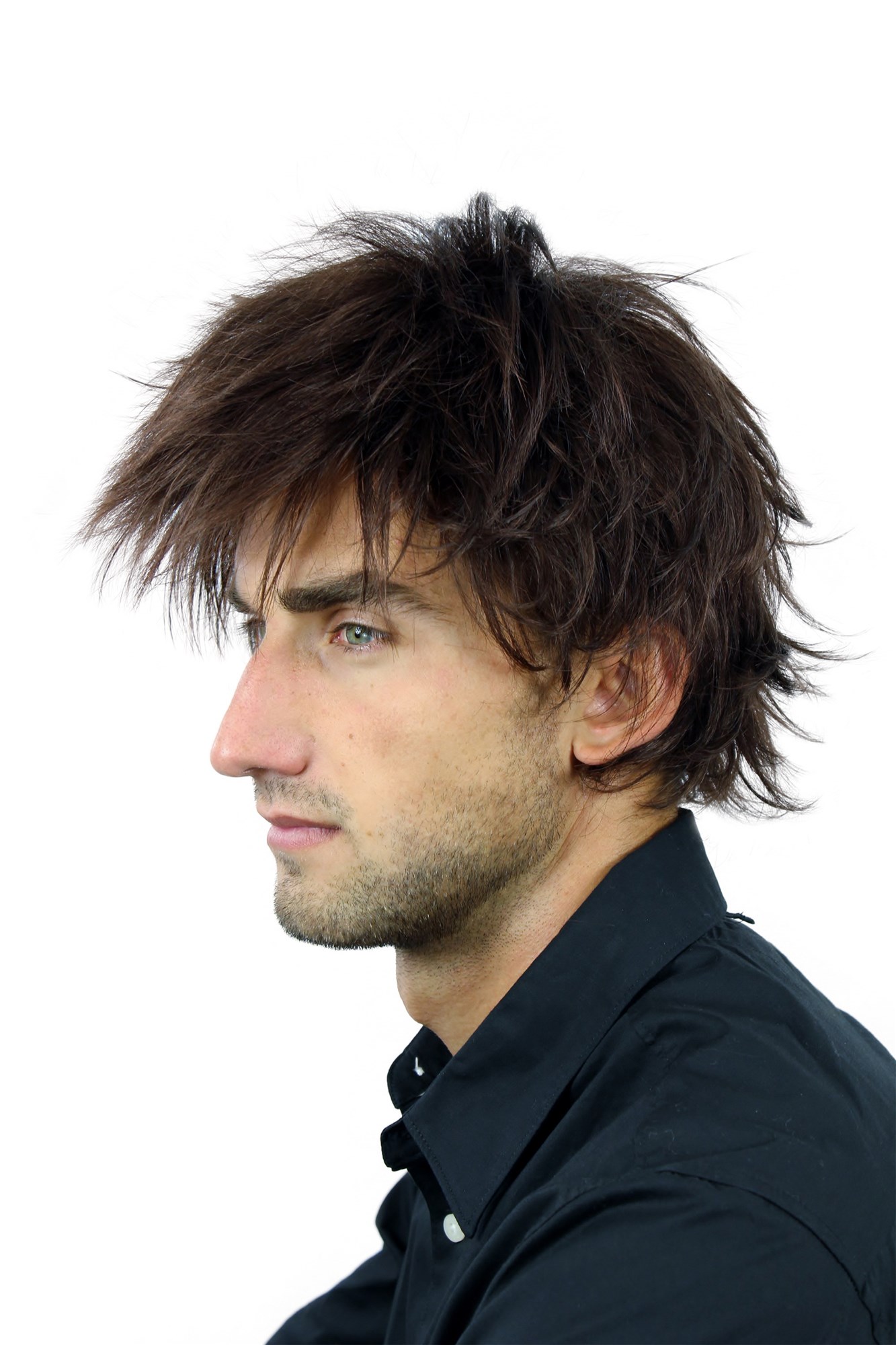 WL-0018-4/33 Men Gents  Wig medium length wild unkempt very voluminous Rock Star Look mahogany brown mix, view 4, WIG ME UP: Your Perücken Online Shop Quality Wigs, Men, brown mix, wavy, short