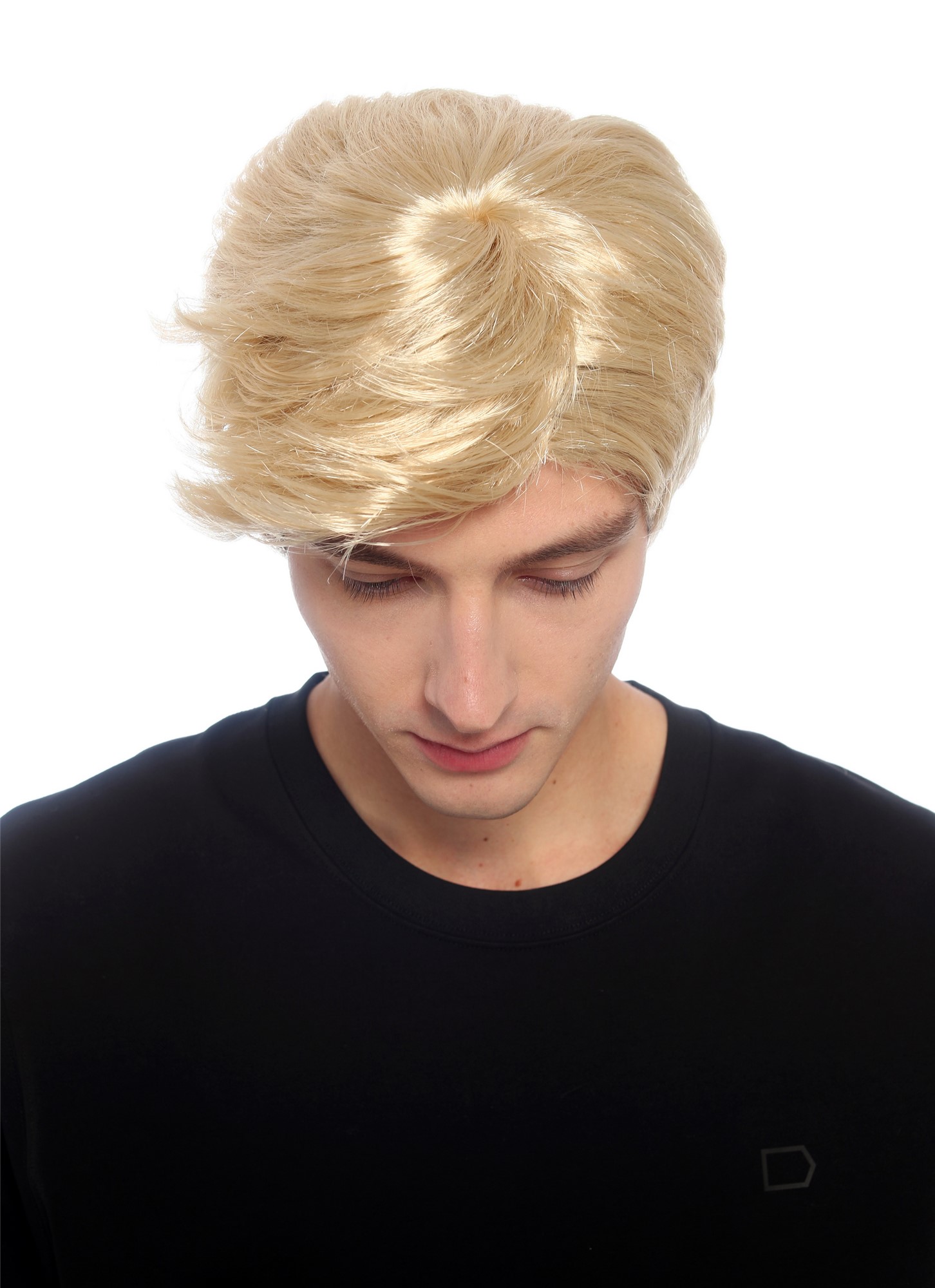 wellige Party-Perücke Lichtblond 25 cm lange Perücke für Herren
