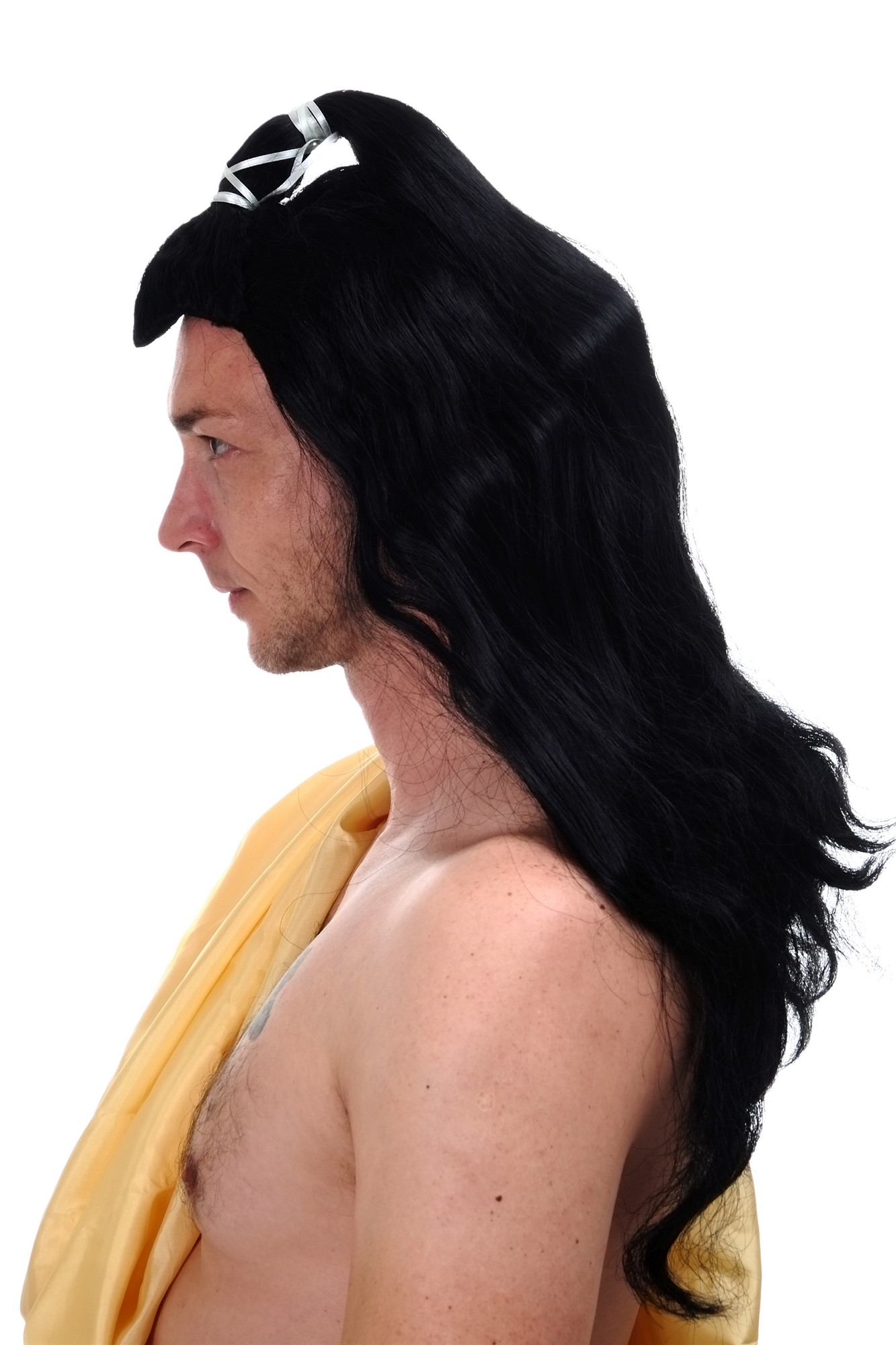 Party Wig, Men, Black, wavy, long