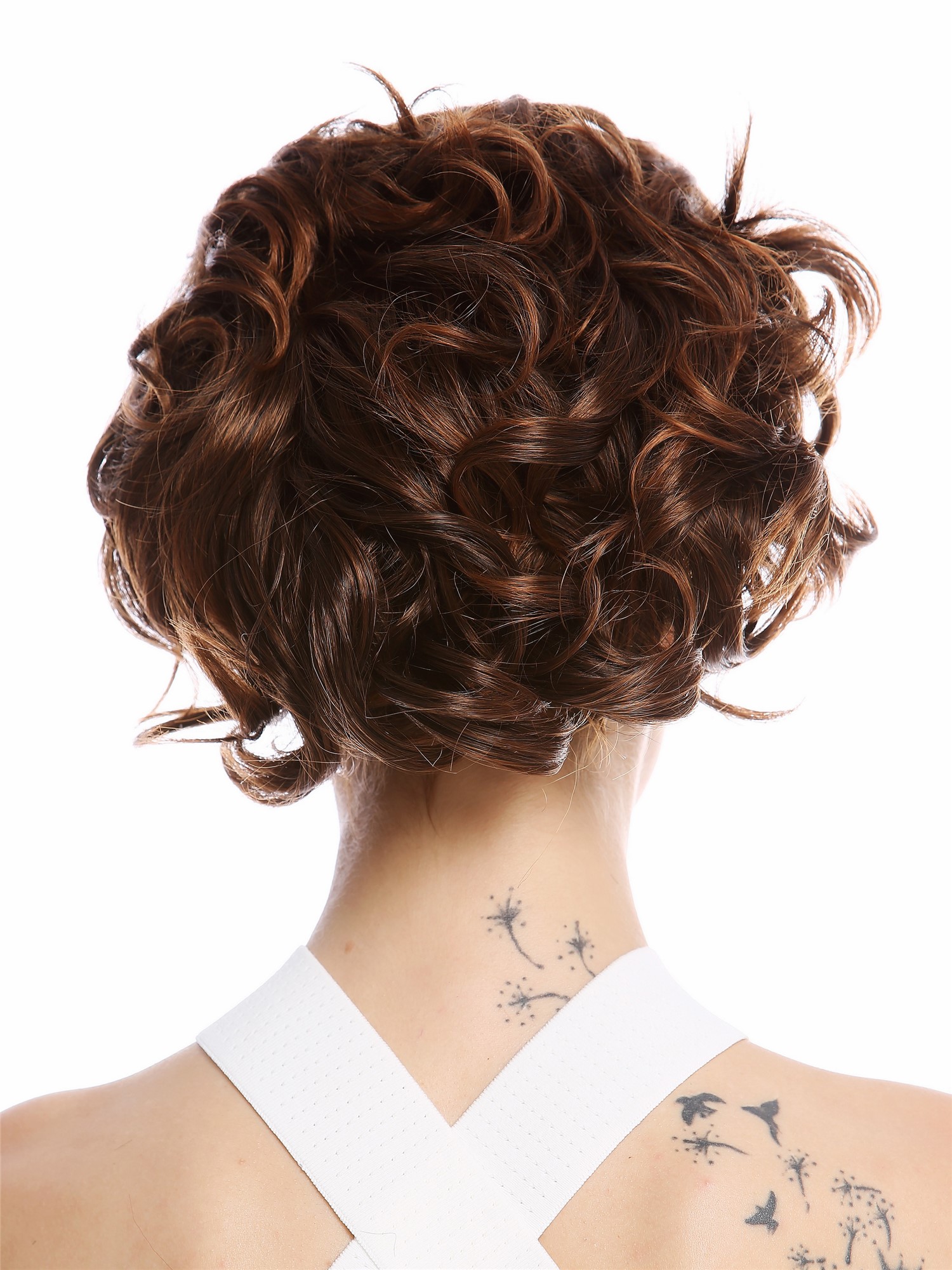 Halfwig Hairpiece braided hair circlet short wild wavy chestnut brown mix 90605, view 4, WIG ME UP: Your Perücken Online Shop Halfwig, brown mix, Braided, short