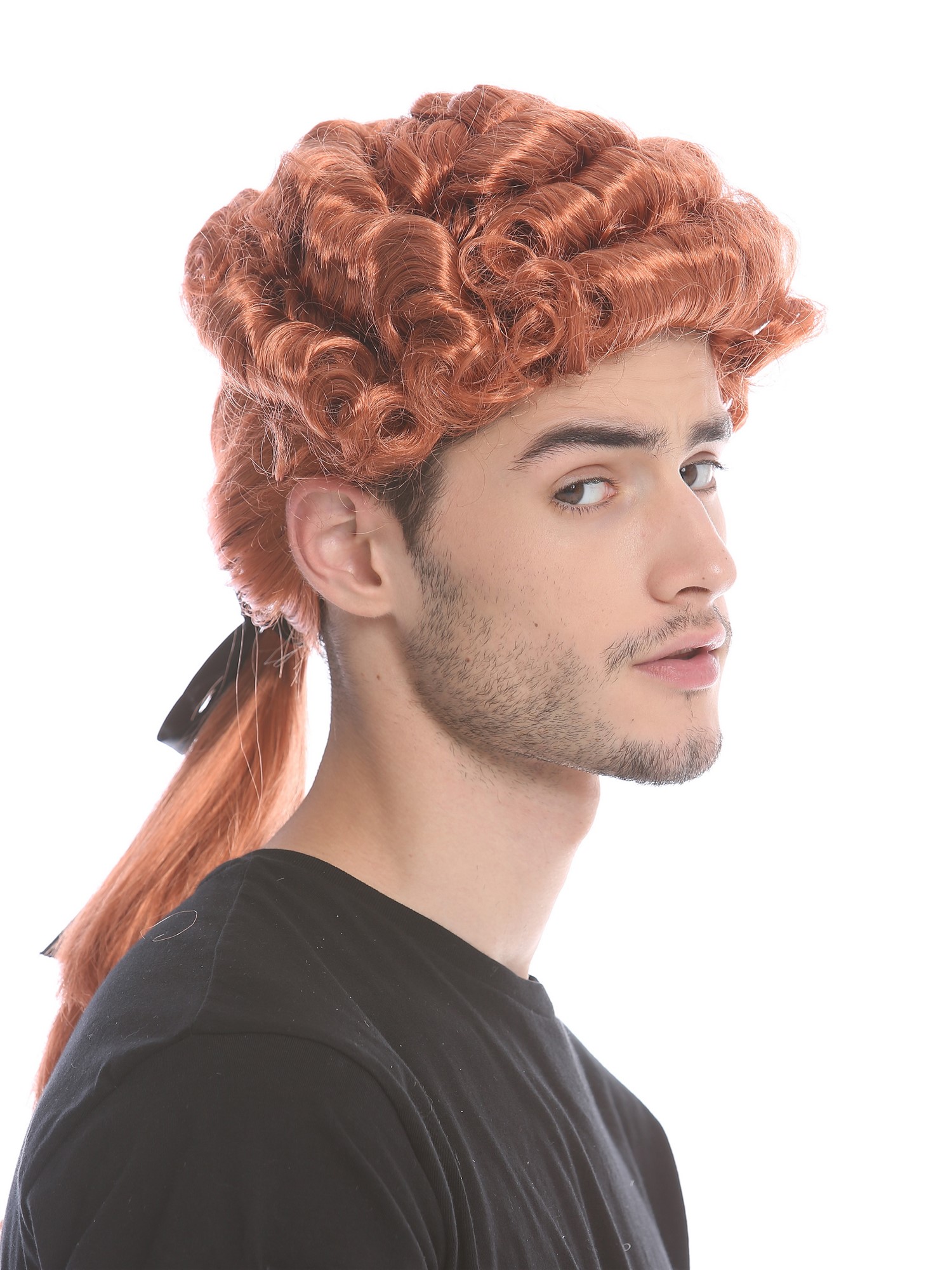 Party wig men baroque Lord Judge Poet Noble red curls ponytail  DH1126, view 4, WIG ME UP: Your Perücken Online Shop Party Wig, Men, Red, curled, shoulder-length