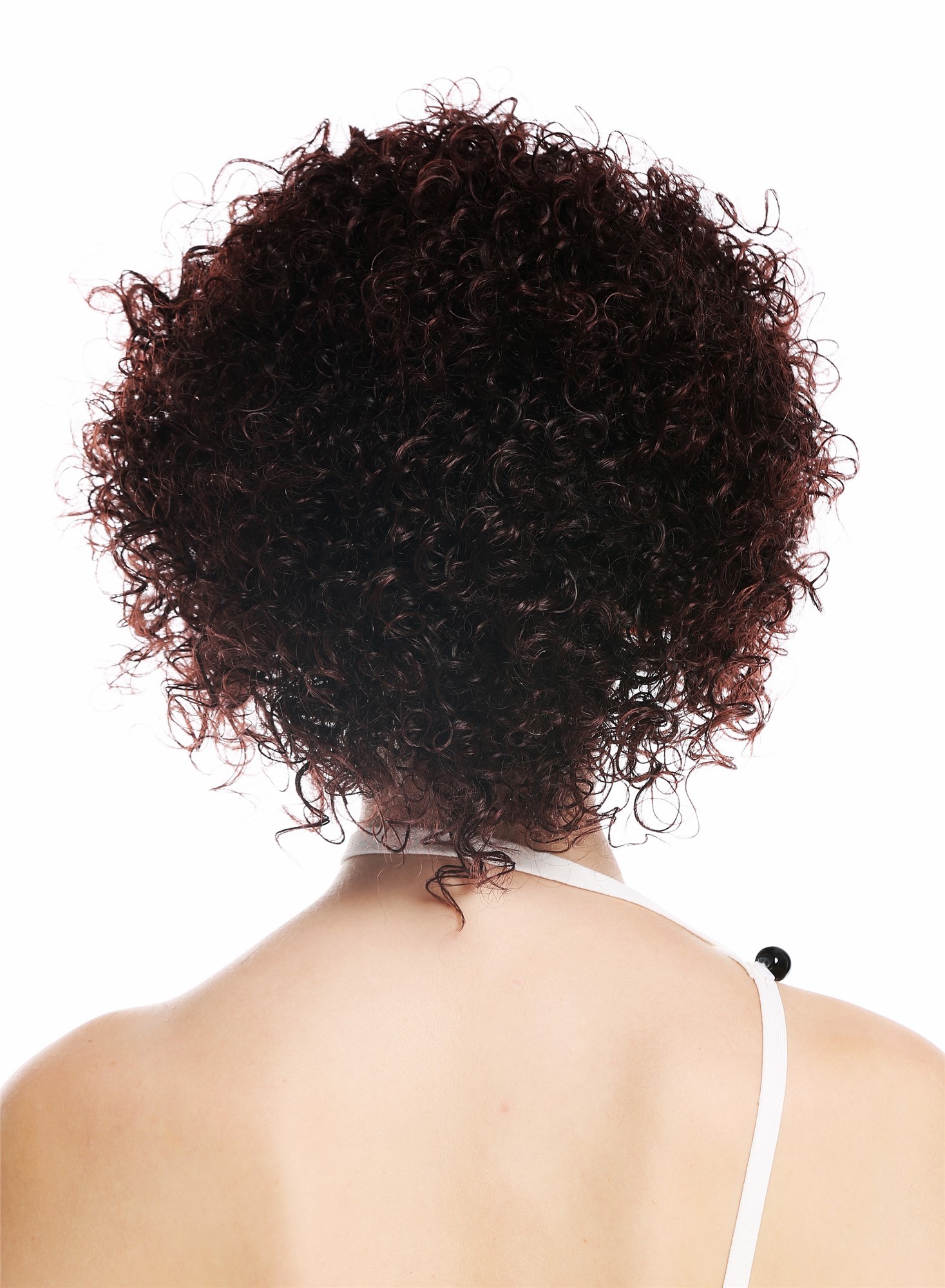 hochwertige Qualitätsperücken, Perücke kurz voluminös gelockt Mahagoni Braun Mix VK-11-2T33, Ansicht 4, WIG ME UP: Ihr Perücken Online Shop lockige Tressen-Perücke Braun-Mix kurze Haare für Damen
