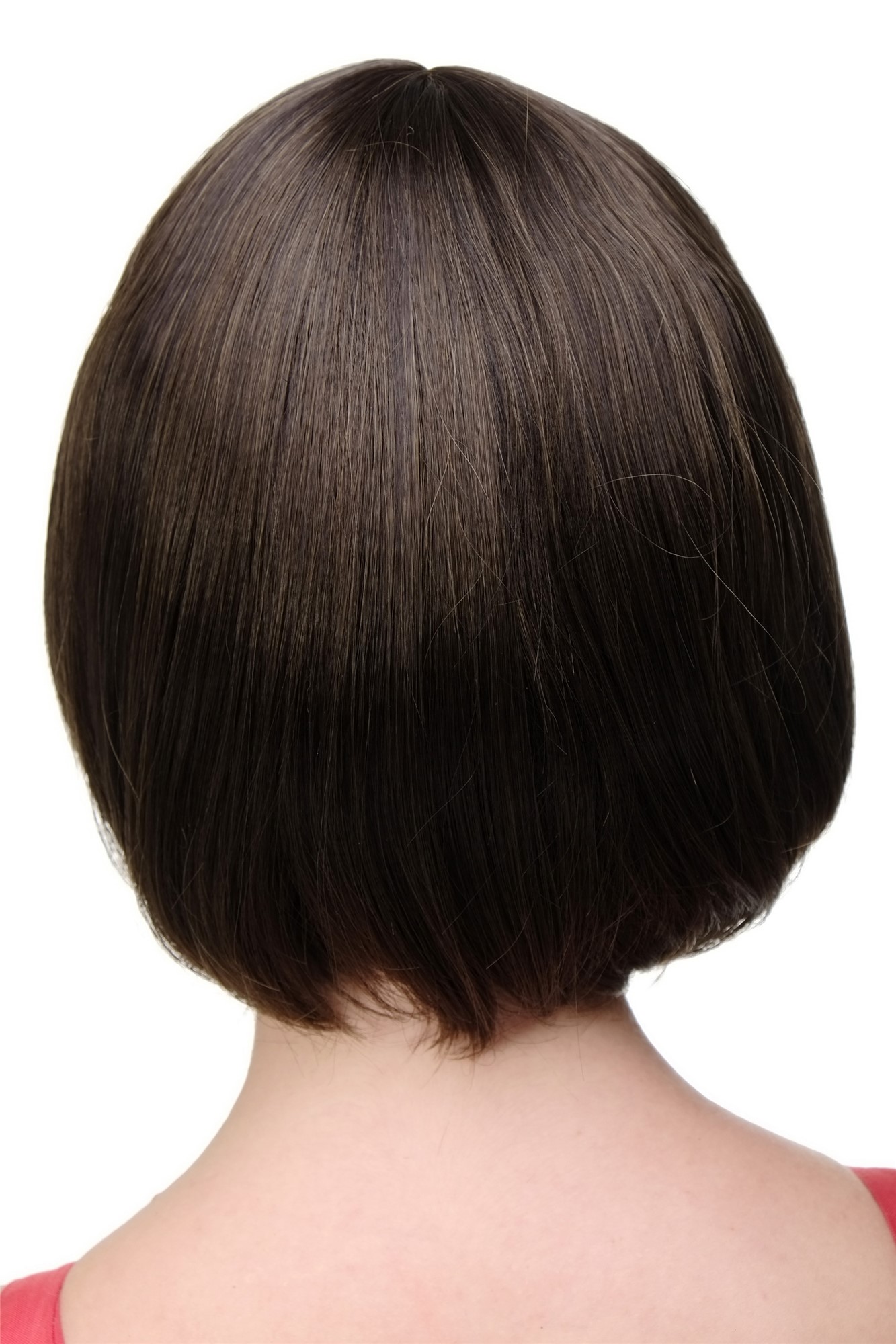 hochwertige Qualitätsperücken, Sexy Damen Bob Perücke glatte kurze Haare mit Pony Braun-Mix 703-4T8, Ansicht 3, WIG ME UP: Ihr Perücken Online Shop glatte Tressen-Perücke mit Kopfhaut-Imitat Dunkelbraun-Mittel-Aschbraun kurze Haare für Damen