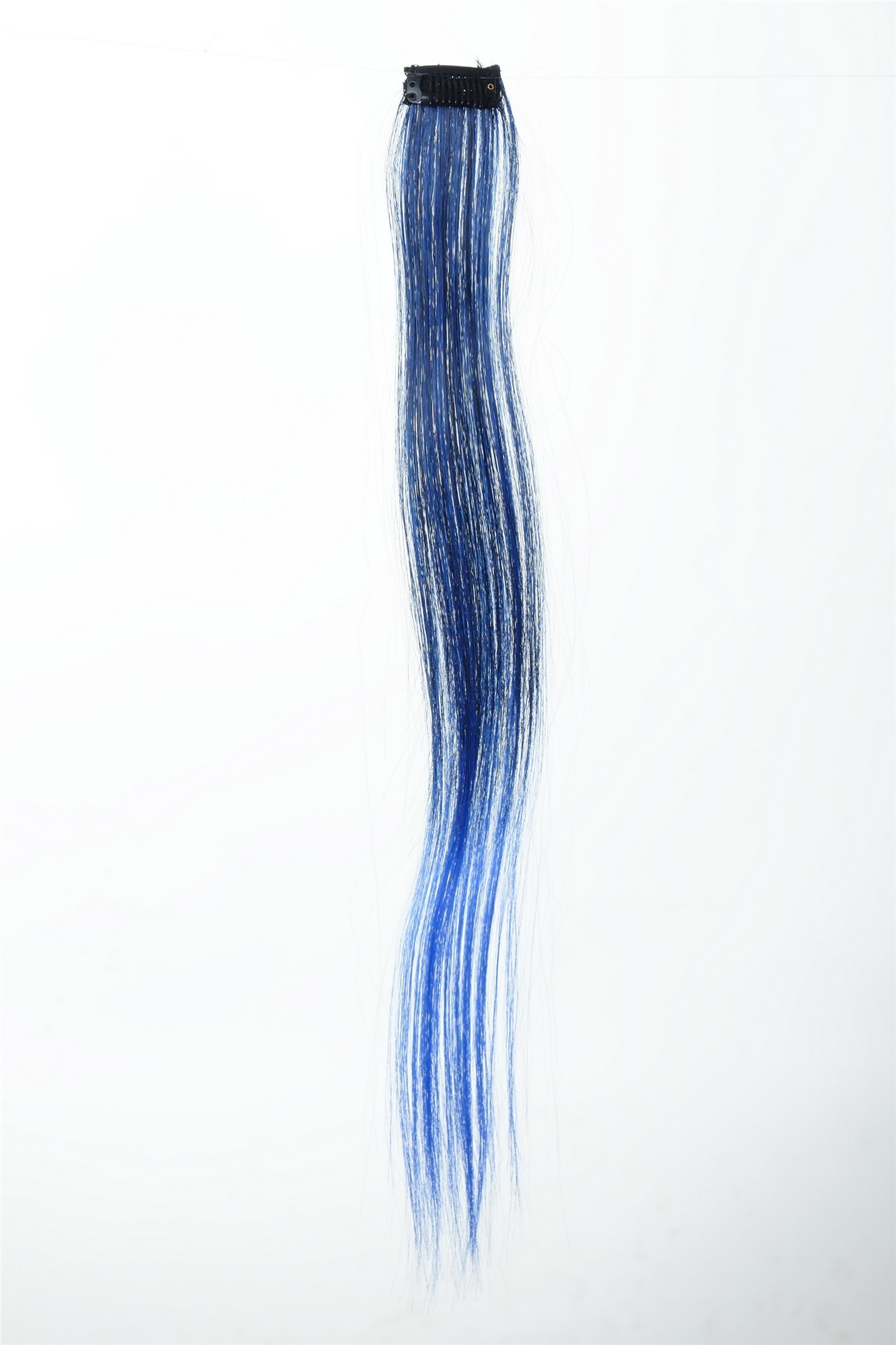 1 Clip-In Extension Strähne glatt 45 cm Ombre Blau YZF-P1S18P-1BTTTF2517, Ansicht 2, WIG ME UP: Ihr Perücken Online Shop glatte Extensions Samtschwarz-Neonblau-Mix 45 cm lang