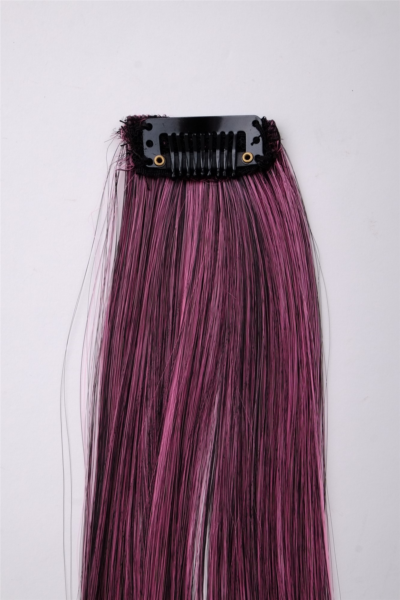 glatte Extensions Pink-Schwarz-Mix Schwarzpink 45 cm lang