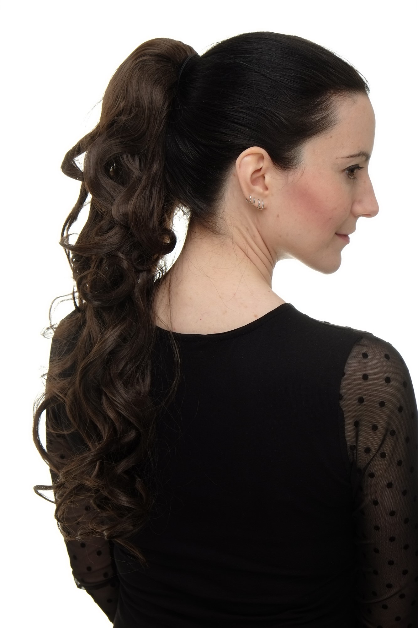 Hairpiece PONYTAIL with combs and elastic draw string curly voluminous very long chocolate brown, view 5, WIG ME UP: Your Perücken Online Shop Ponytails, medium brown, curled, long