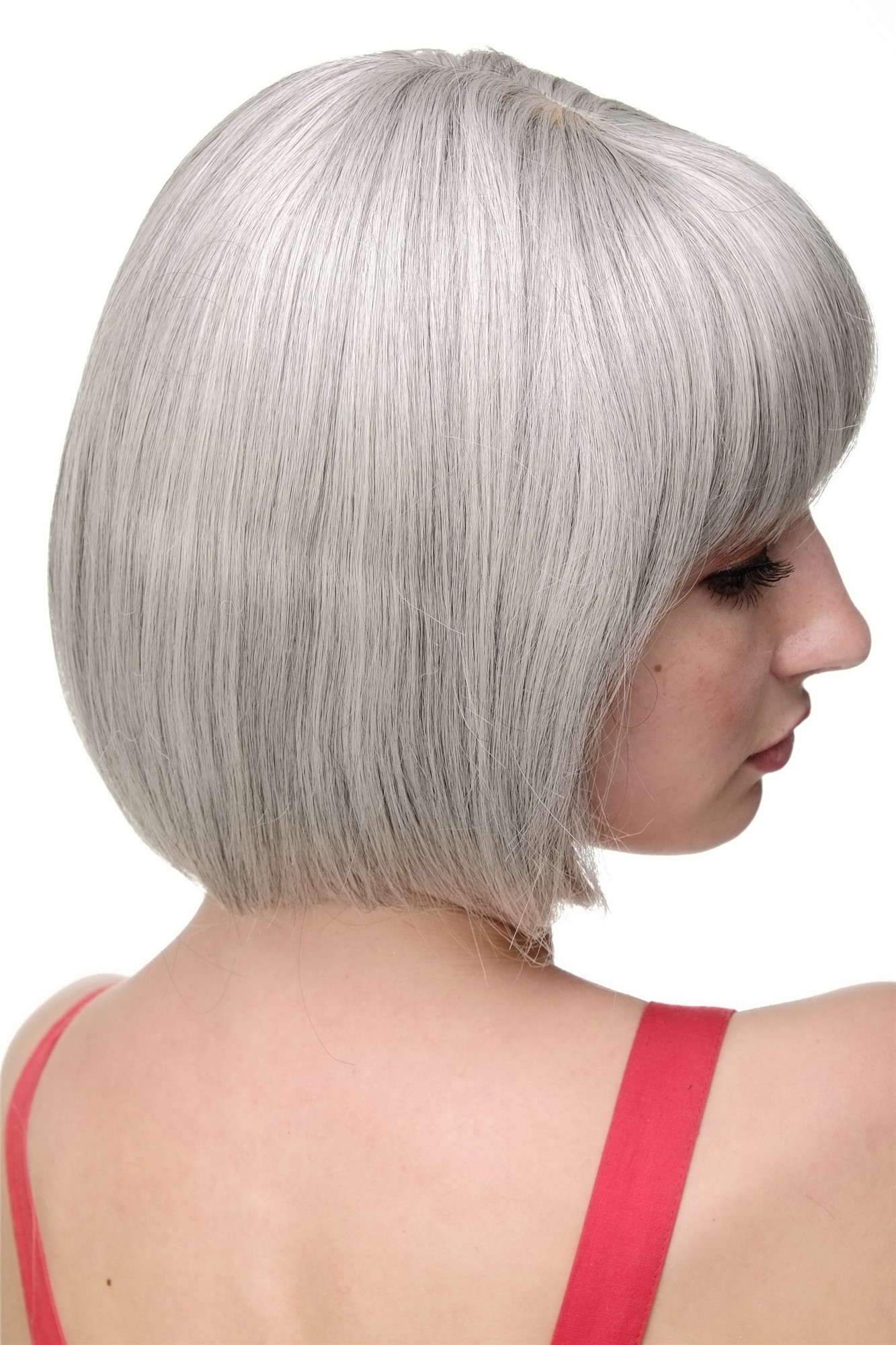 Lady  Wig short Page Bob fringe bangs silvery grey 703-51, view 7, WIG ME UP: Your Perücken Online Shop Quality Wigs, Ladies, silver-gray-black, straight, short