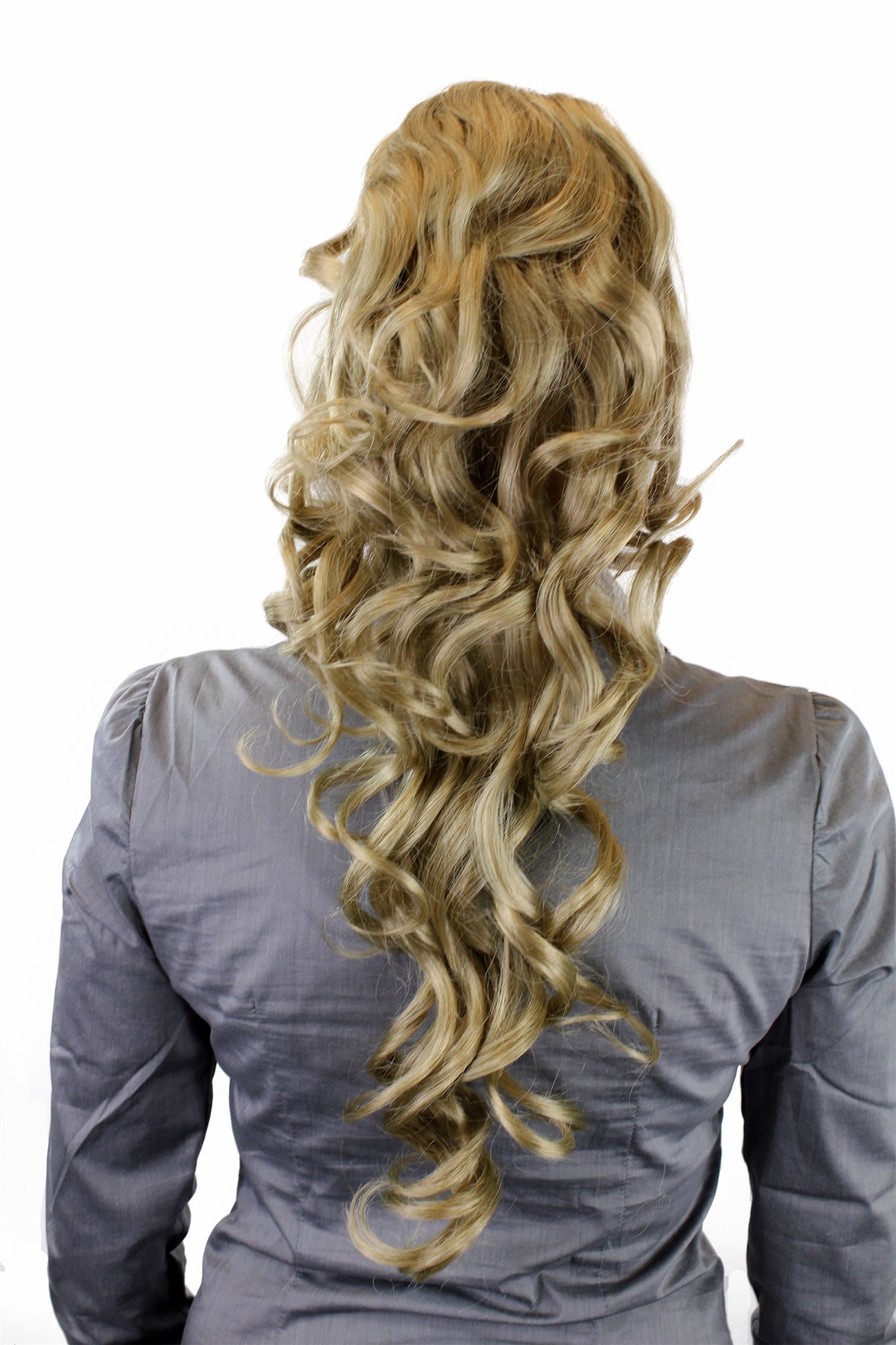Hairpiece PONYTAIL extension VERY long AMAZING volume BLOND slightly curly curls WK08-24, front view, WIG ME UP: Your Perücken Online Shop Ponytails, Blonde, curled, long