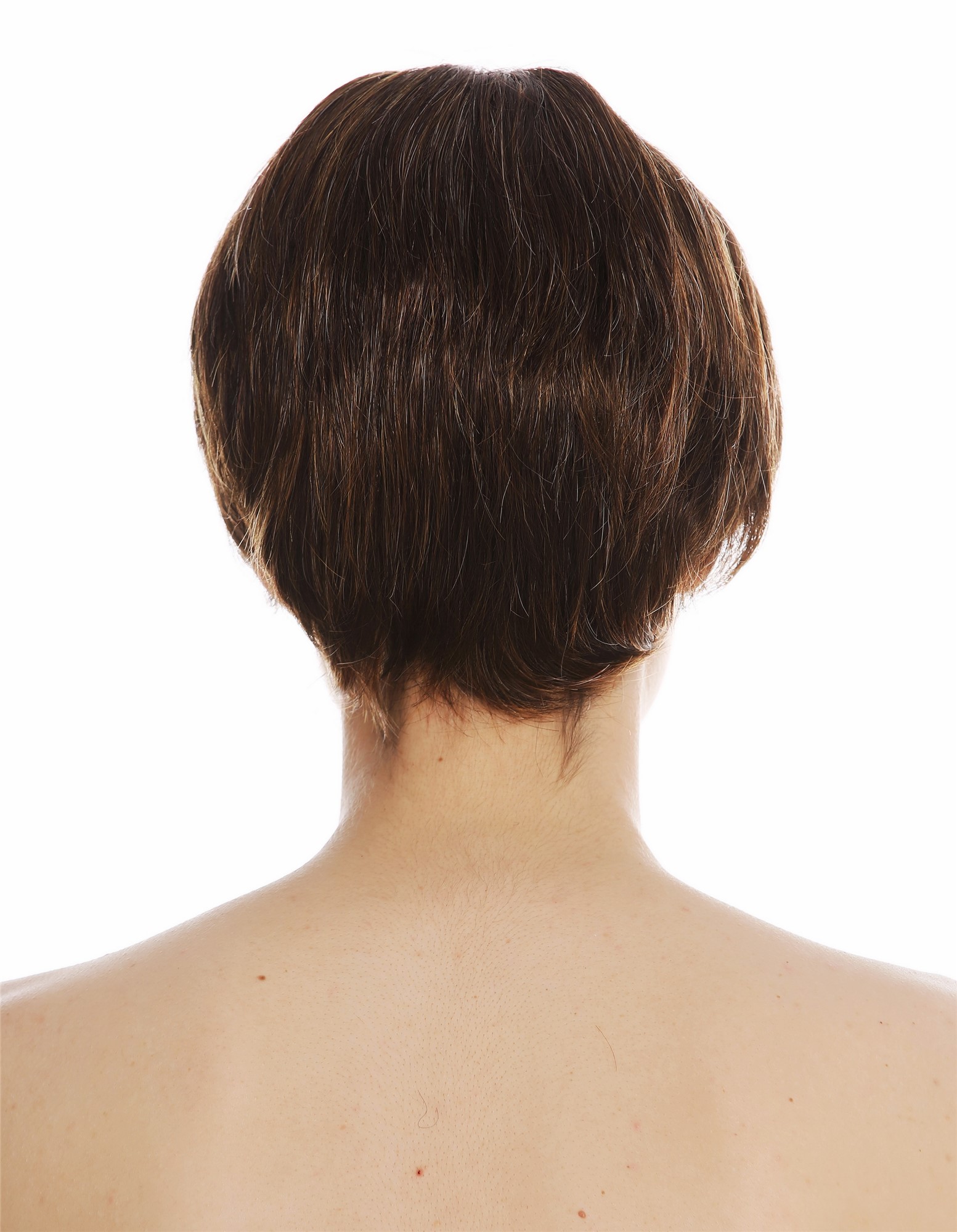 hochwertige Qualitätsperücken, Perücke Monofilament kurz Pagenkopf glatt Braun Blond gesträhnt STR-MT-830/27/6, Ansicht 6, WIG ME UP: Ihr Perücken Online Shop glatte Tressen-Perücke mit Teil-Mono Oberkopf Braun-Blond-Mix kurze Haare für Damen