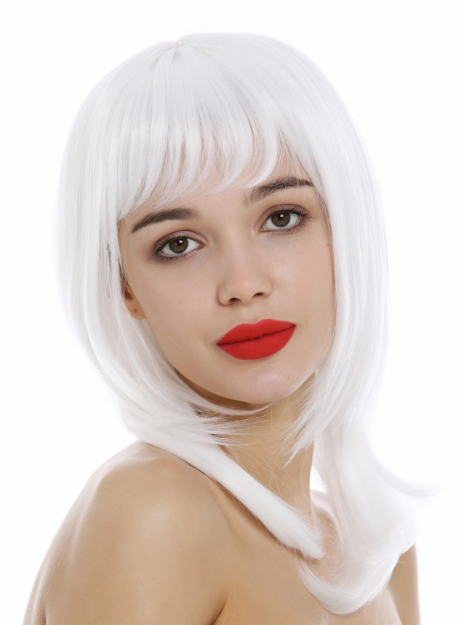 Quality Wigs, Ladies, blossom white, straight, shoulder-length