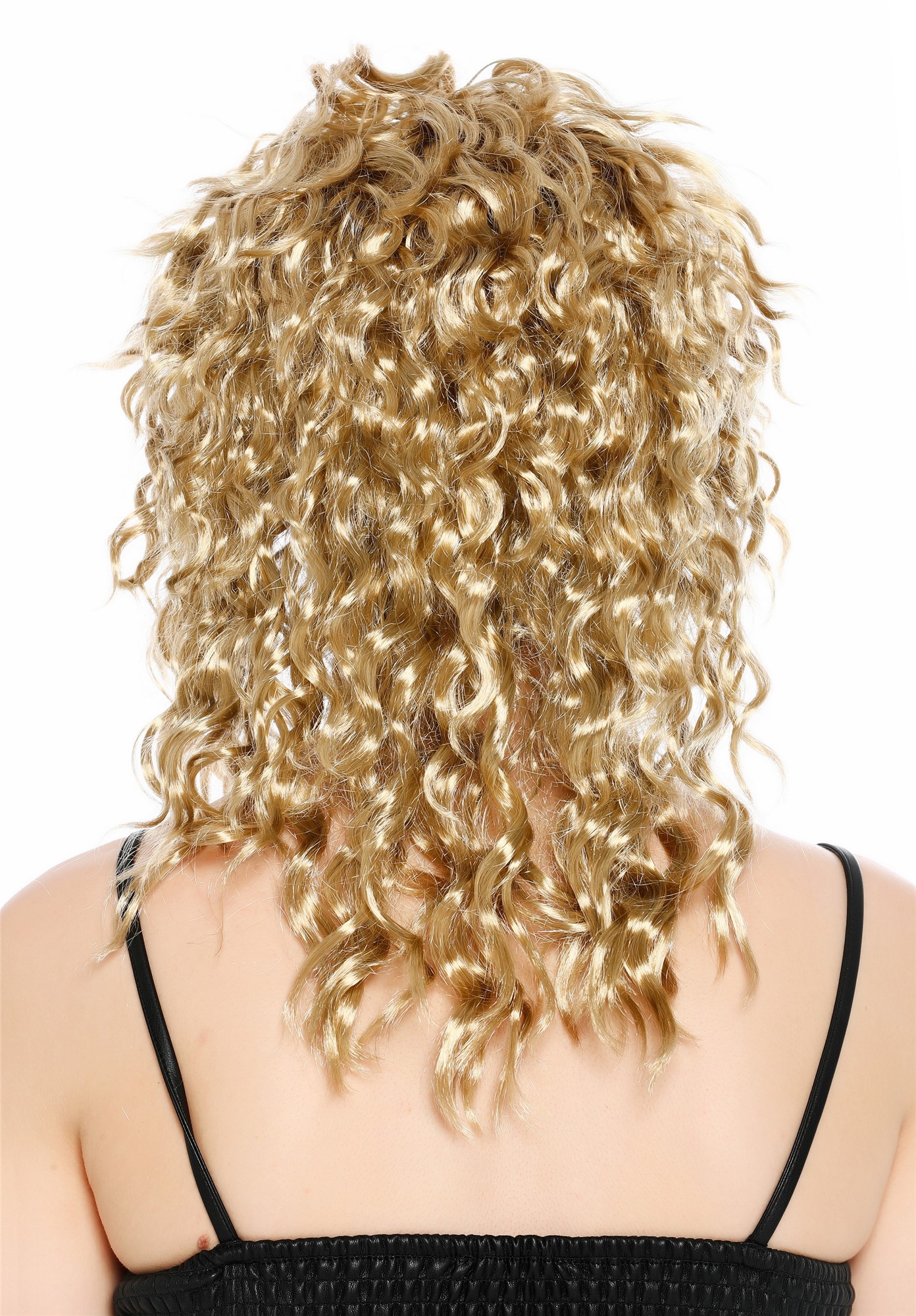 lockige Party-Perücke Goldblond-Aschblond-Mix 50 cm lange Perücke für Damen