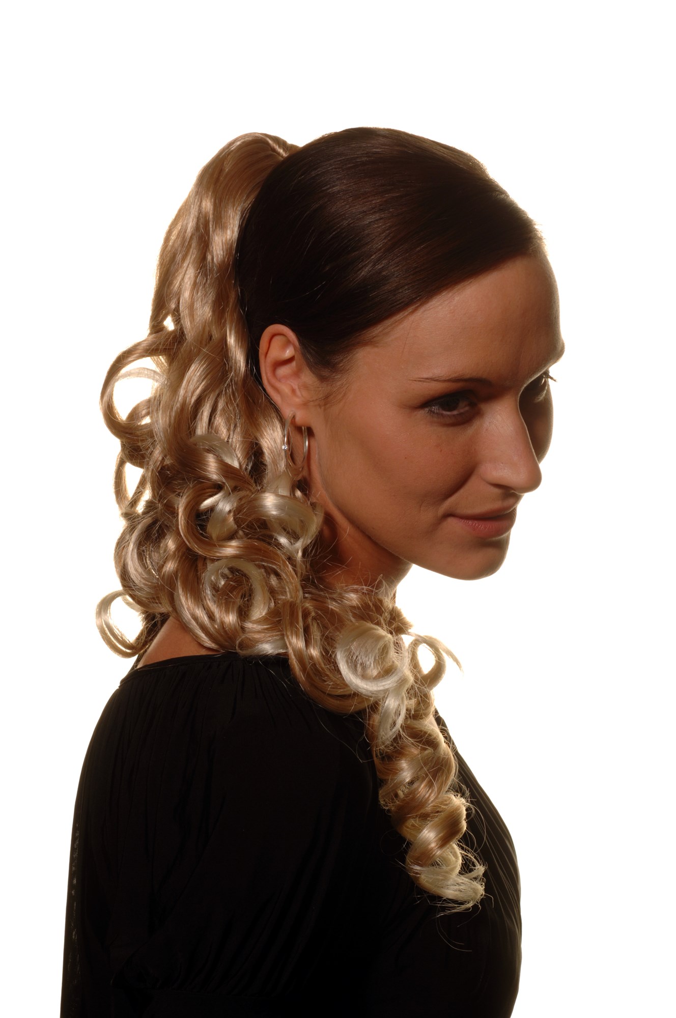 Hairpiece PONYTAIL long curls BLOND Mix (NC218 Colour 27T613) blonde Extensions, view 2, WIG ME UP: Your Perücken Online Shop Ponytails, strawberry blonde-platinum blonde mix, curled, shoulder-length