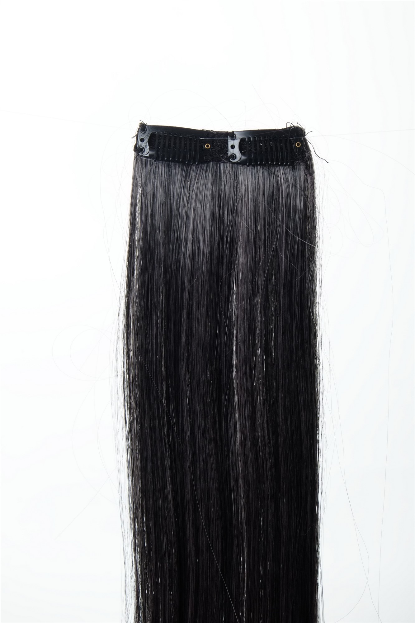 glatte Extensions Samtschwarz-Hellrosa-Mix 45 cm lang